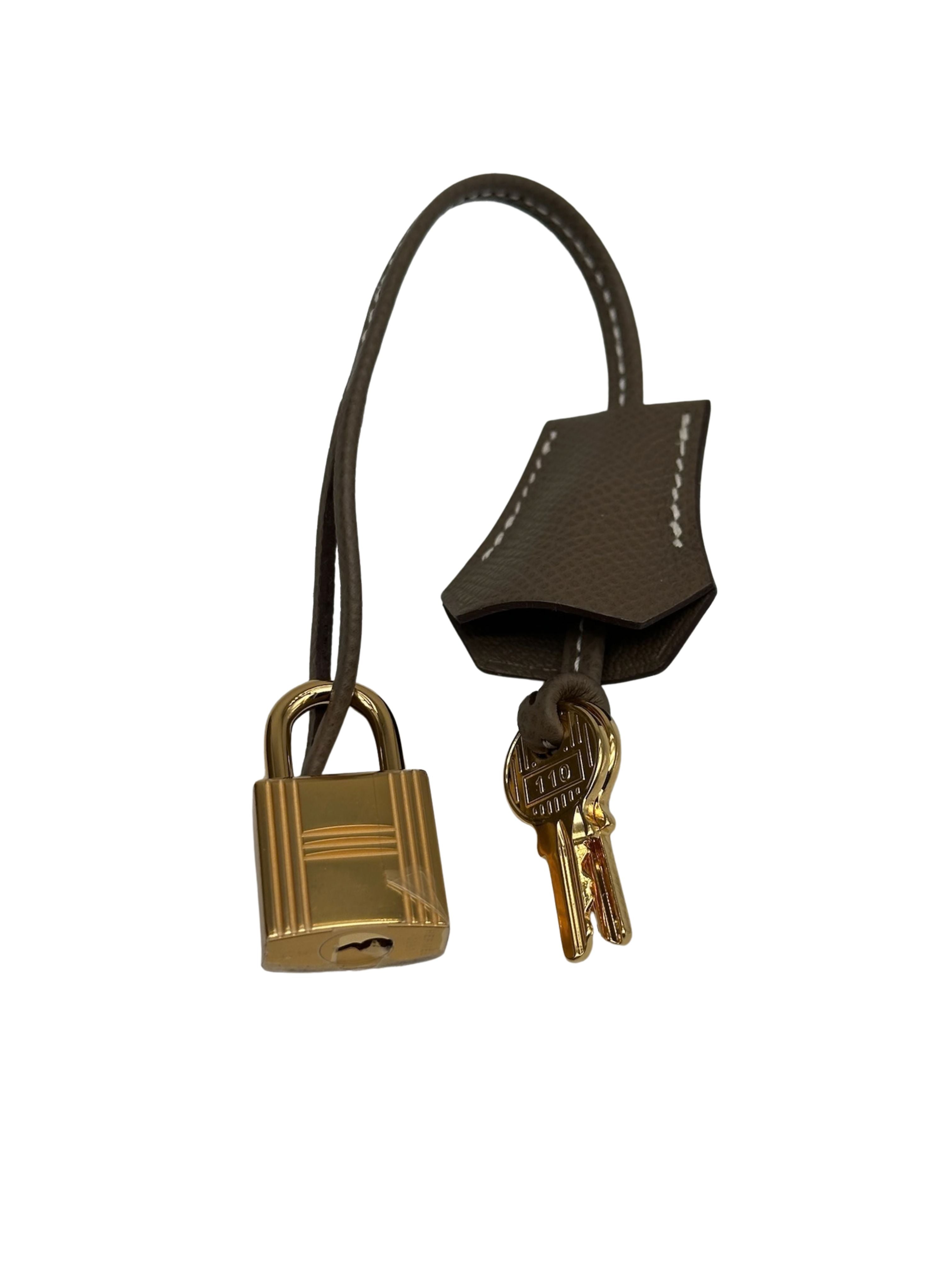 Hermès Kelly 28 Epsom Etoupe Gold Hardware