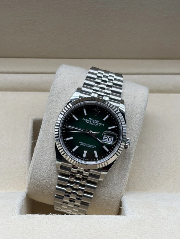 Rolex Datejust 36mm Steel Green Ombre Dial