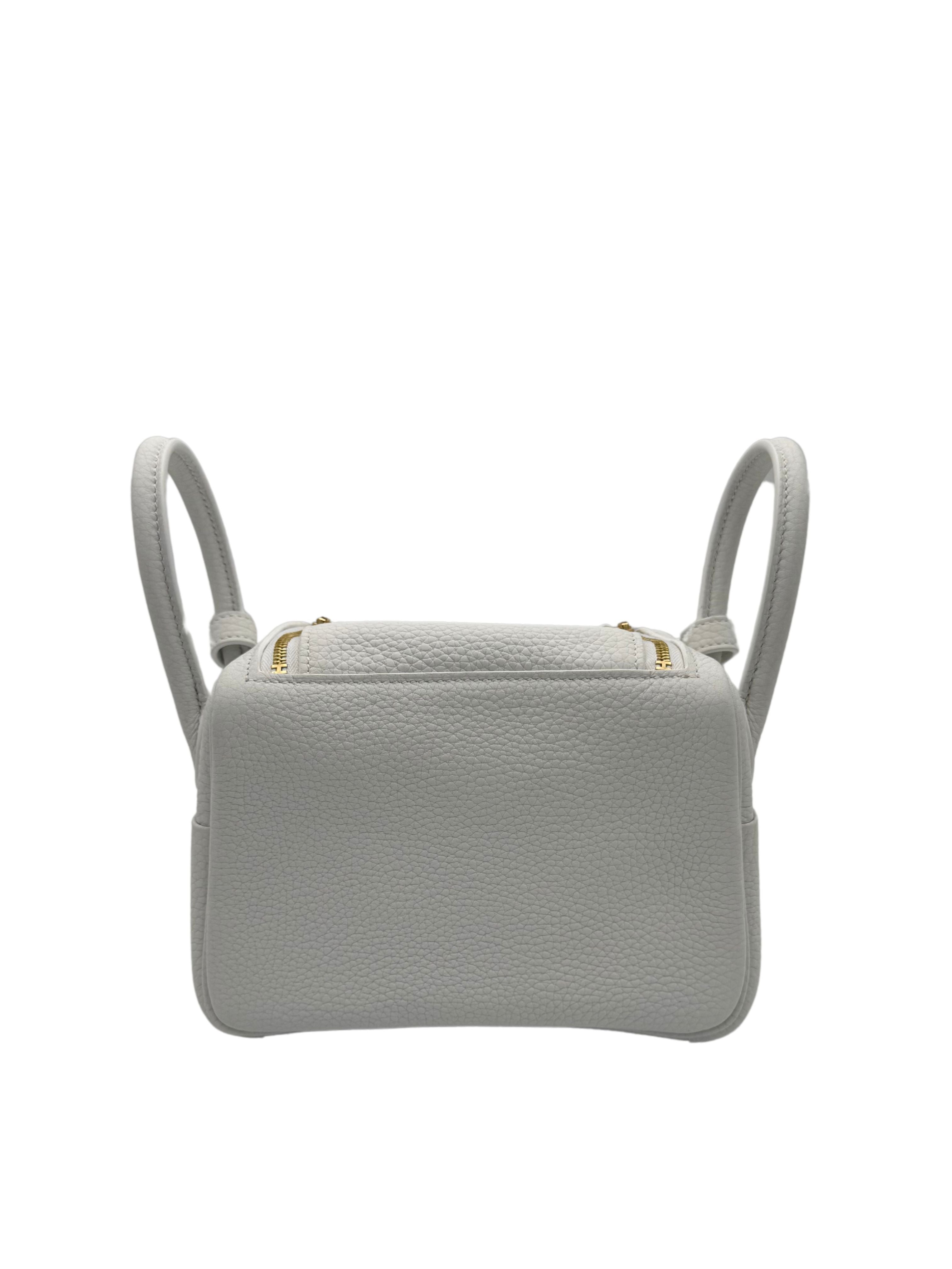 Hermès Lindy Mini Clemence New White