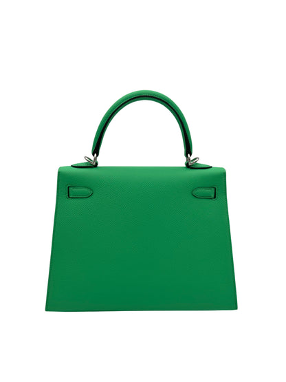 Hermès Kelly 25 Epsom Vert Comics Palladium Hardware