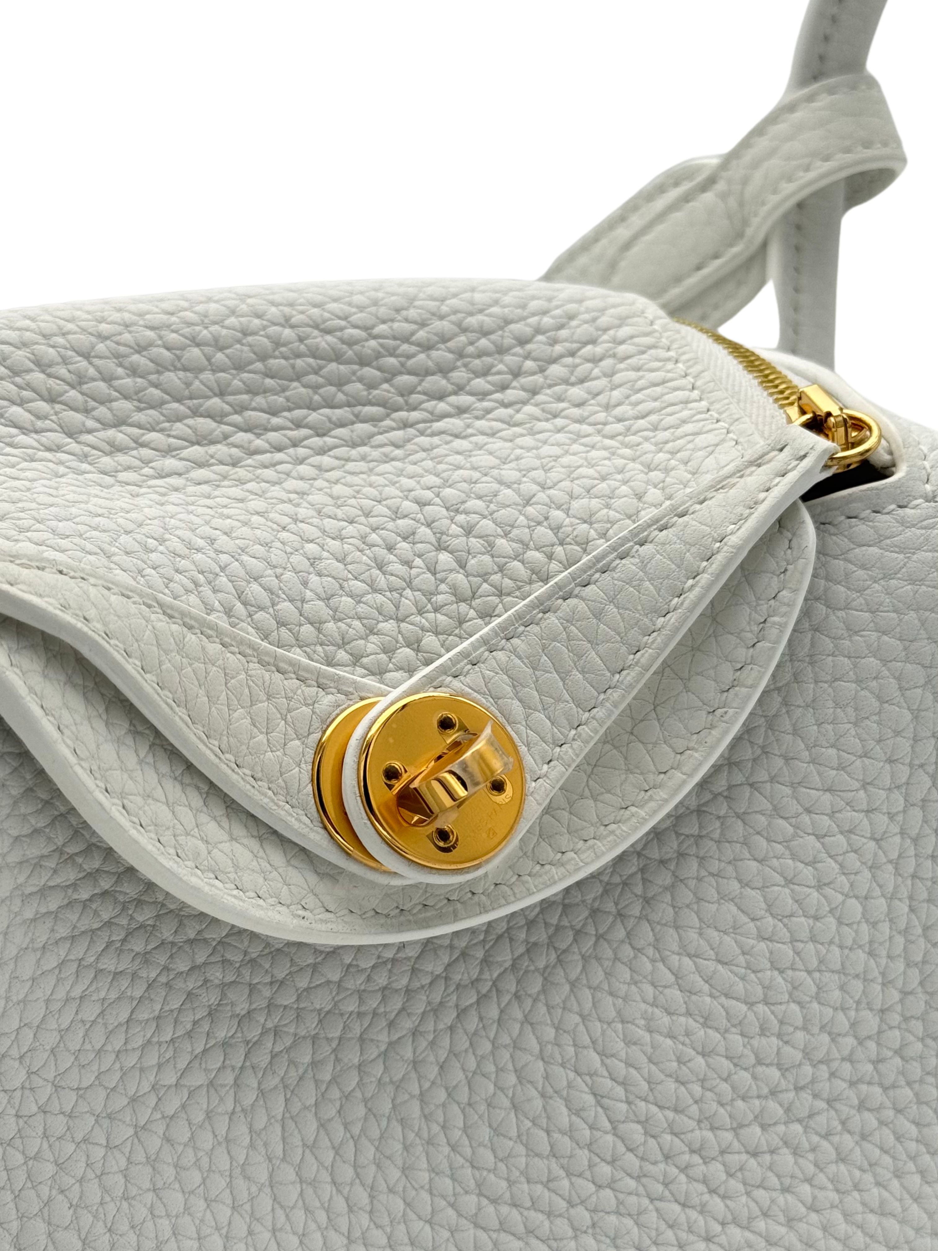 Hermès Lindy Mini Clemence New White