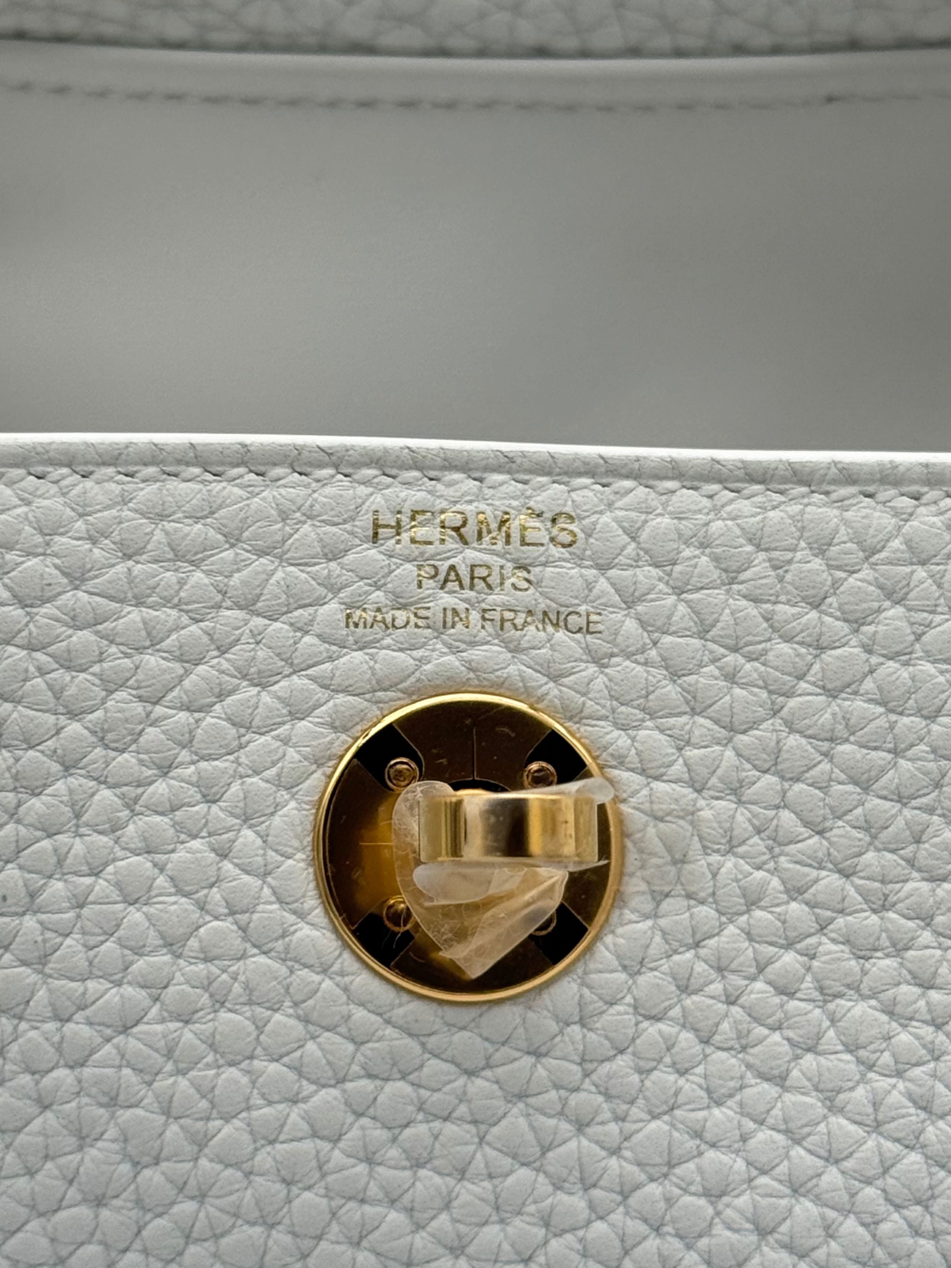 Hermès Lindy Mini Clemence New White