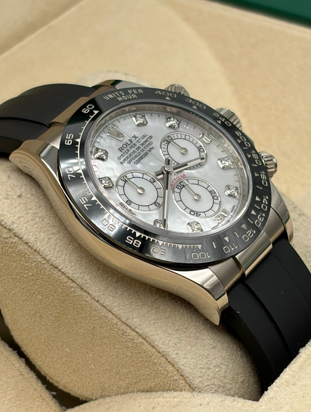 Rolex Daytona White Gold Oysterflex MOP