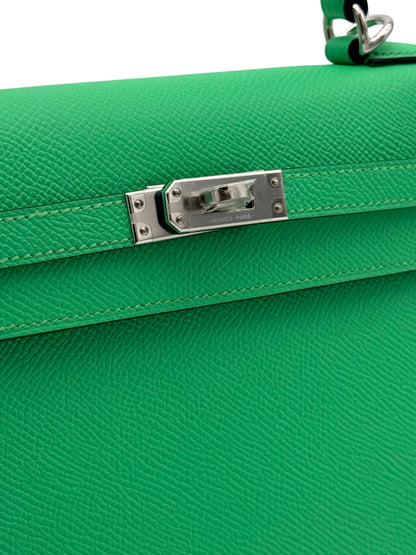 Hermès Kelly 25 Epsom Vert Comics Palladium Hardware
