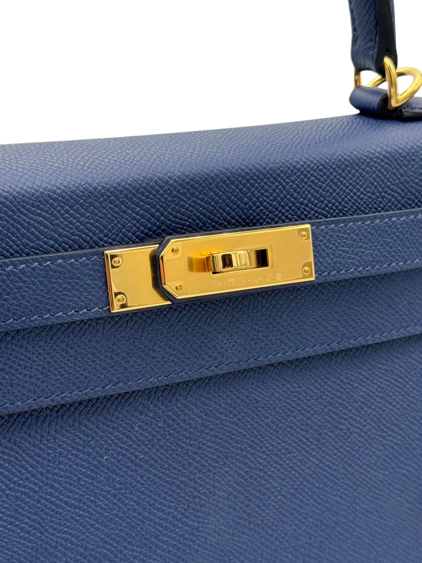 Hermès Kelly 28 HSS Epsom Blue Sapphire / Grey Perle