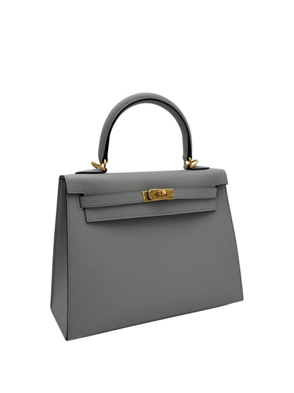 Hermès Kelly 25 Epsom Blue Glacier Gold Hardware