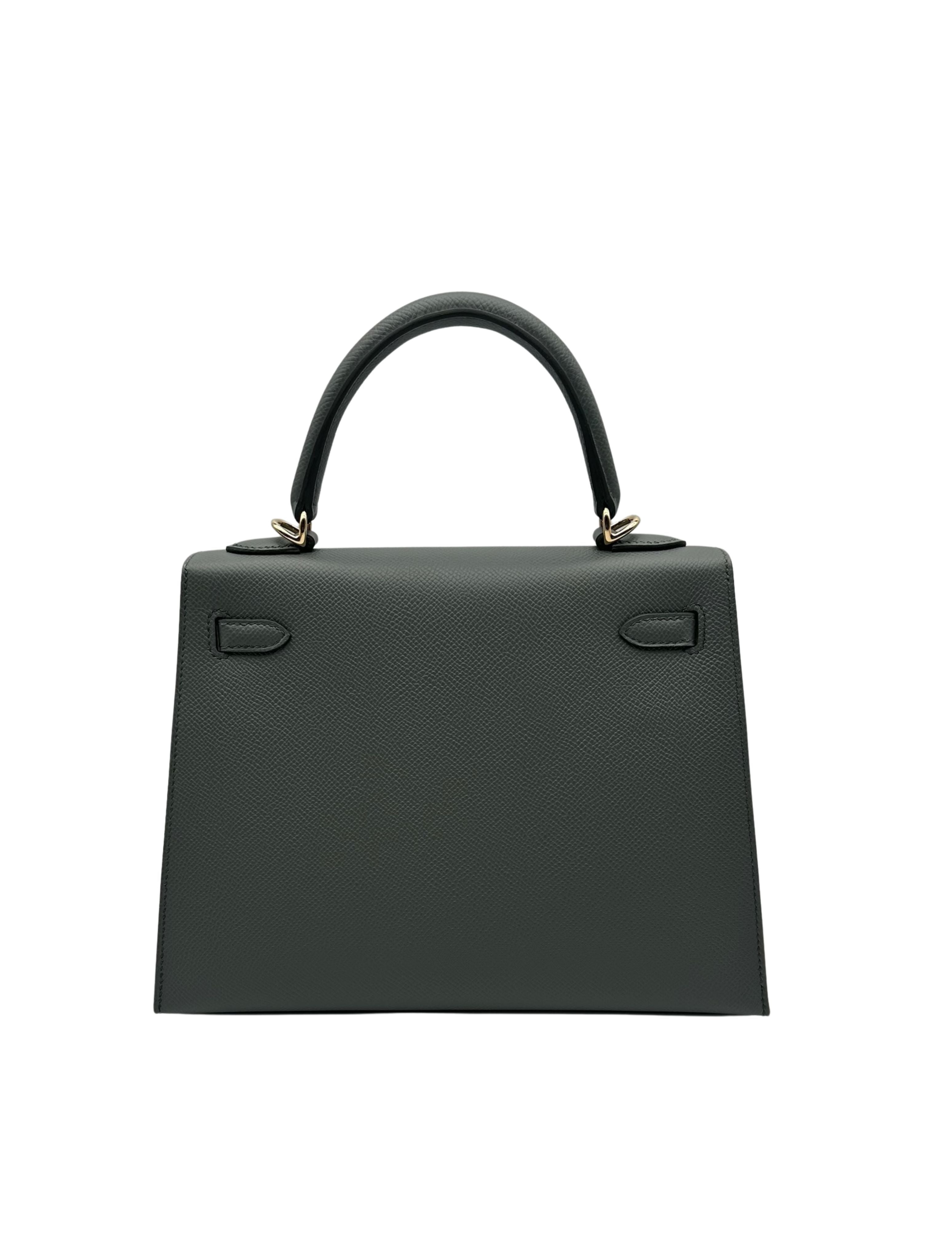 Hermès Kelly 25 Epsom Vert Amande Gold Hardware