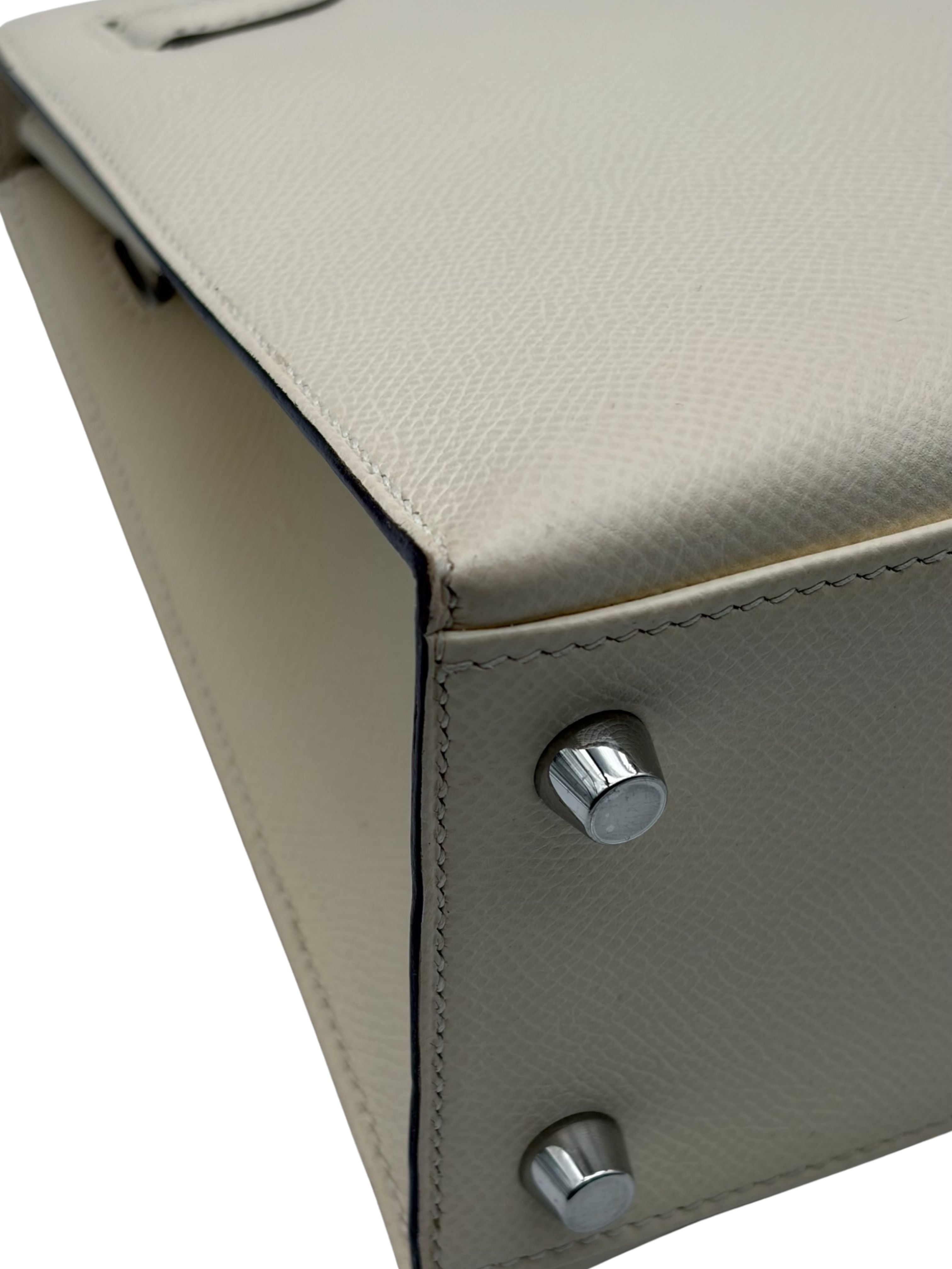 Hermès Kelly 25 Epsom Nata/Ocre Palladium Hardware
