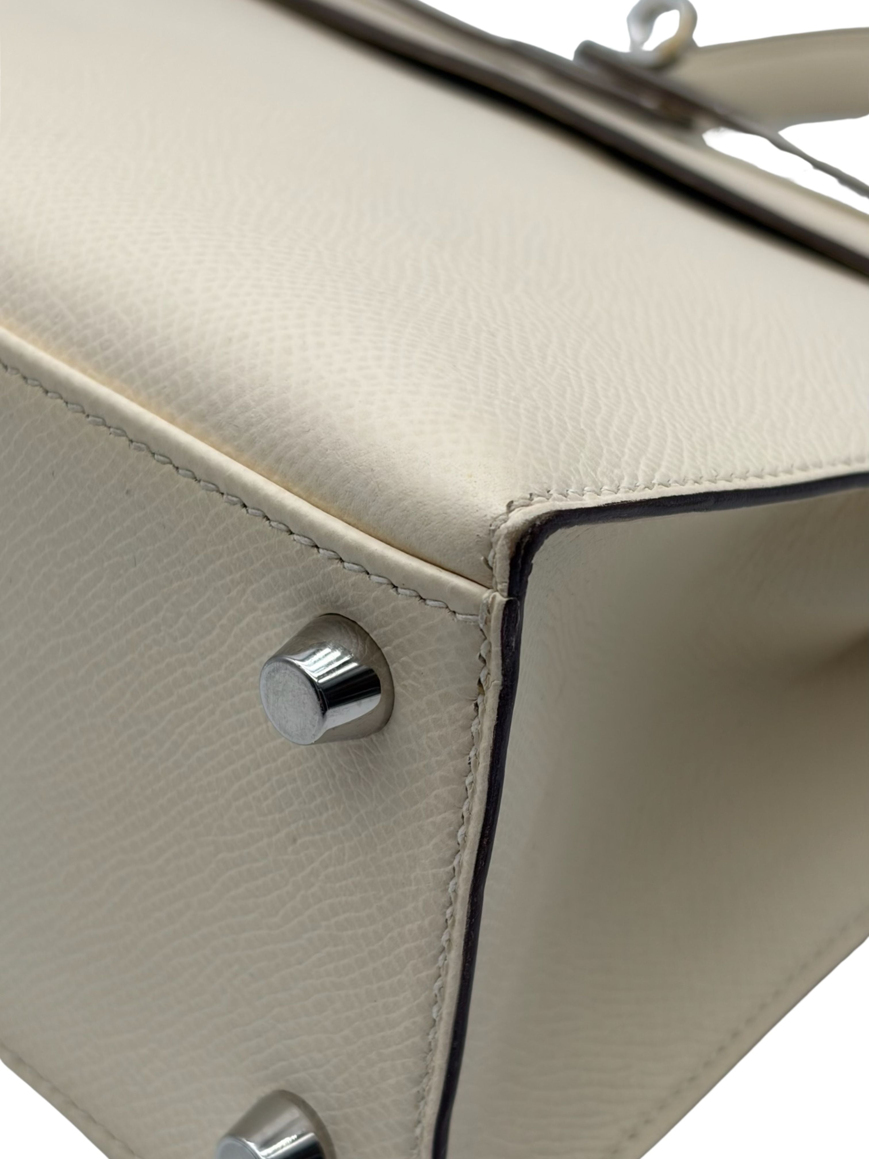 Hermès Kelly 25 Epsom Nata/Ocre Palladium Hardware