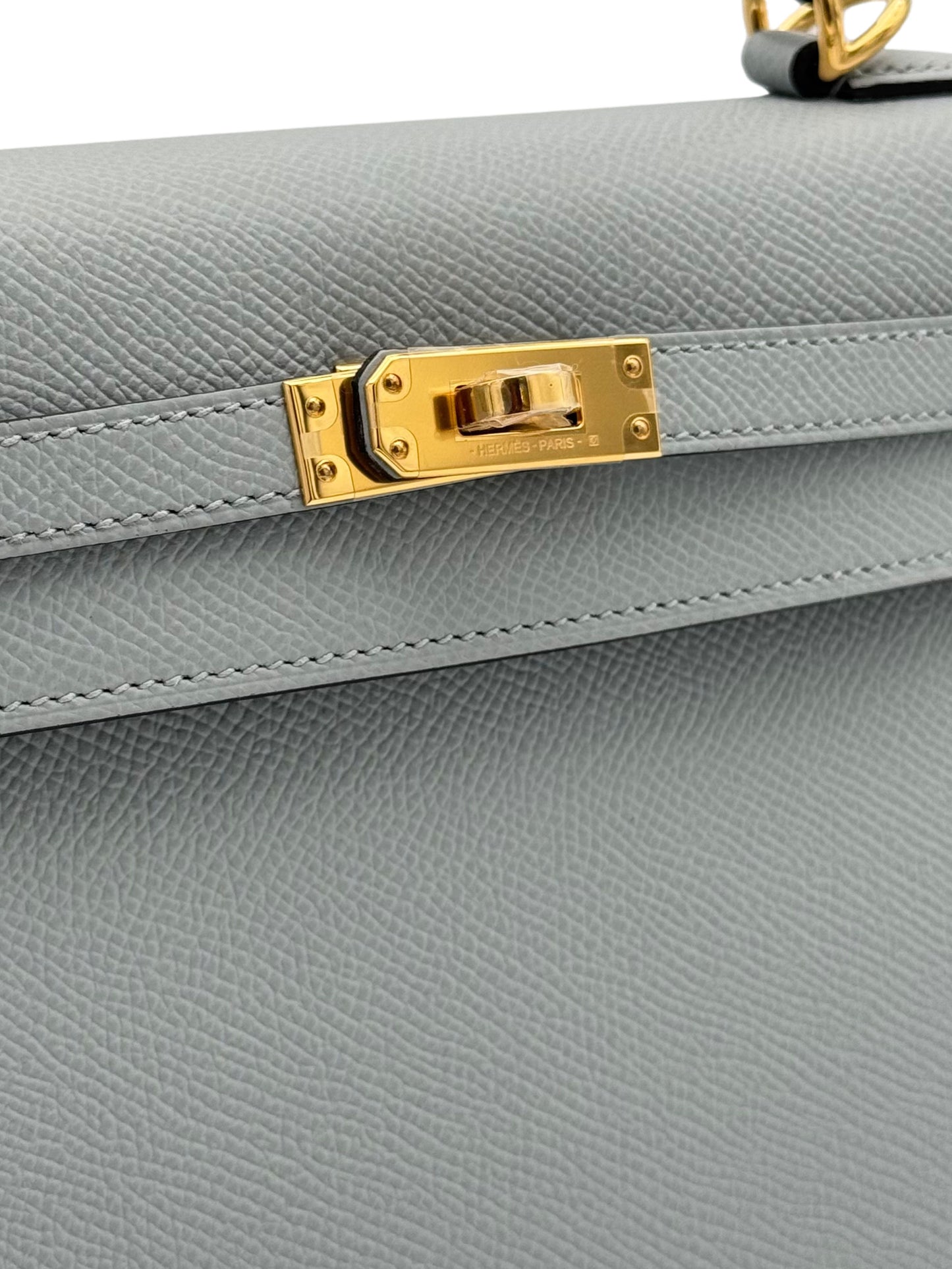 Hermès Kelly 25 Epsom Blue Glacier Gold Hardware