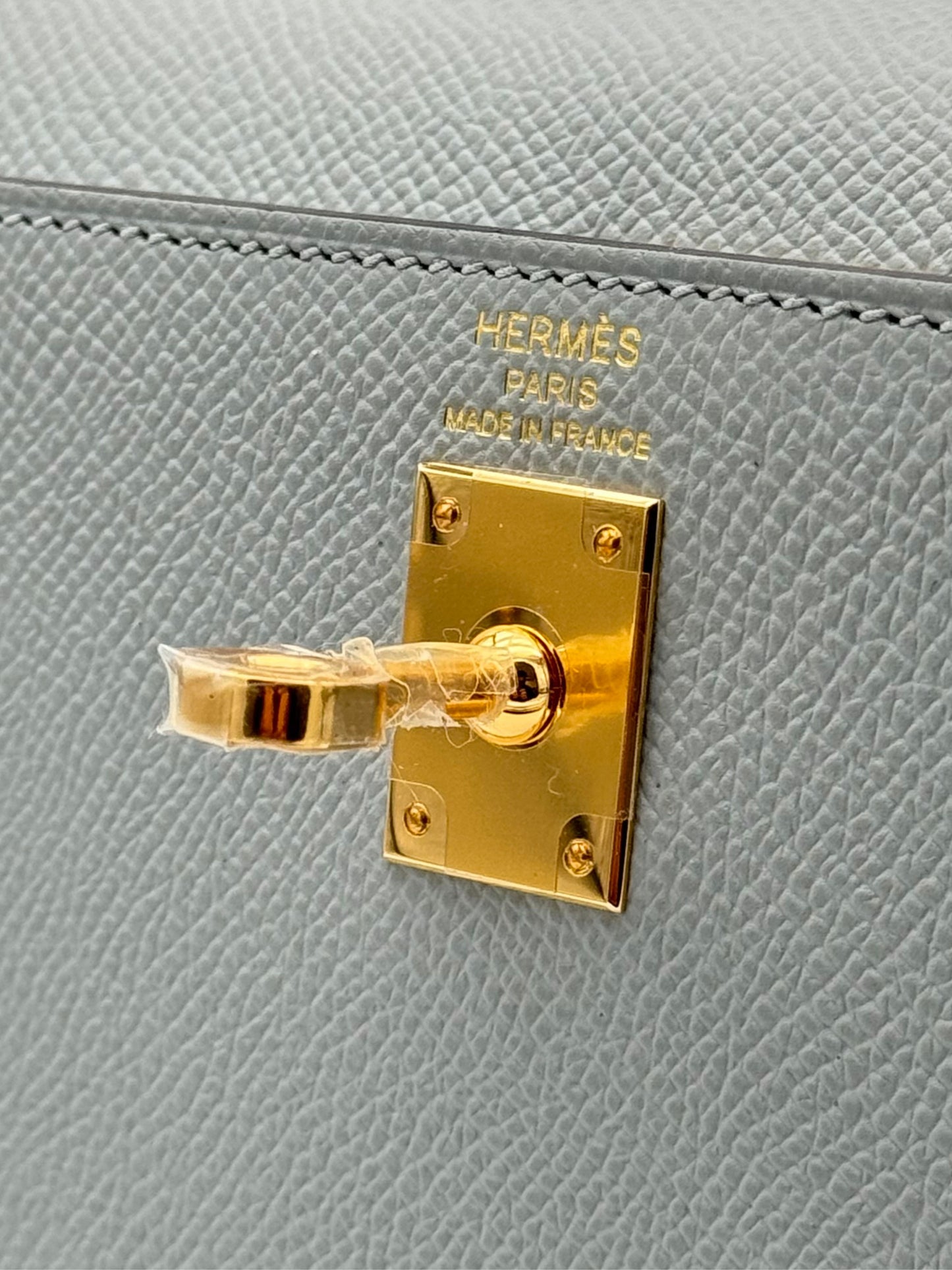 Hermès Kelly 25 Epsom Blue Glacier Gold Hardware