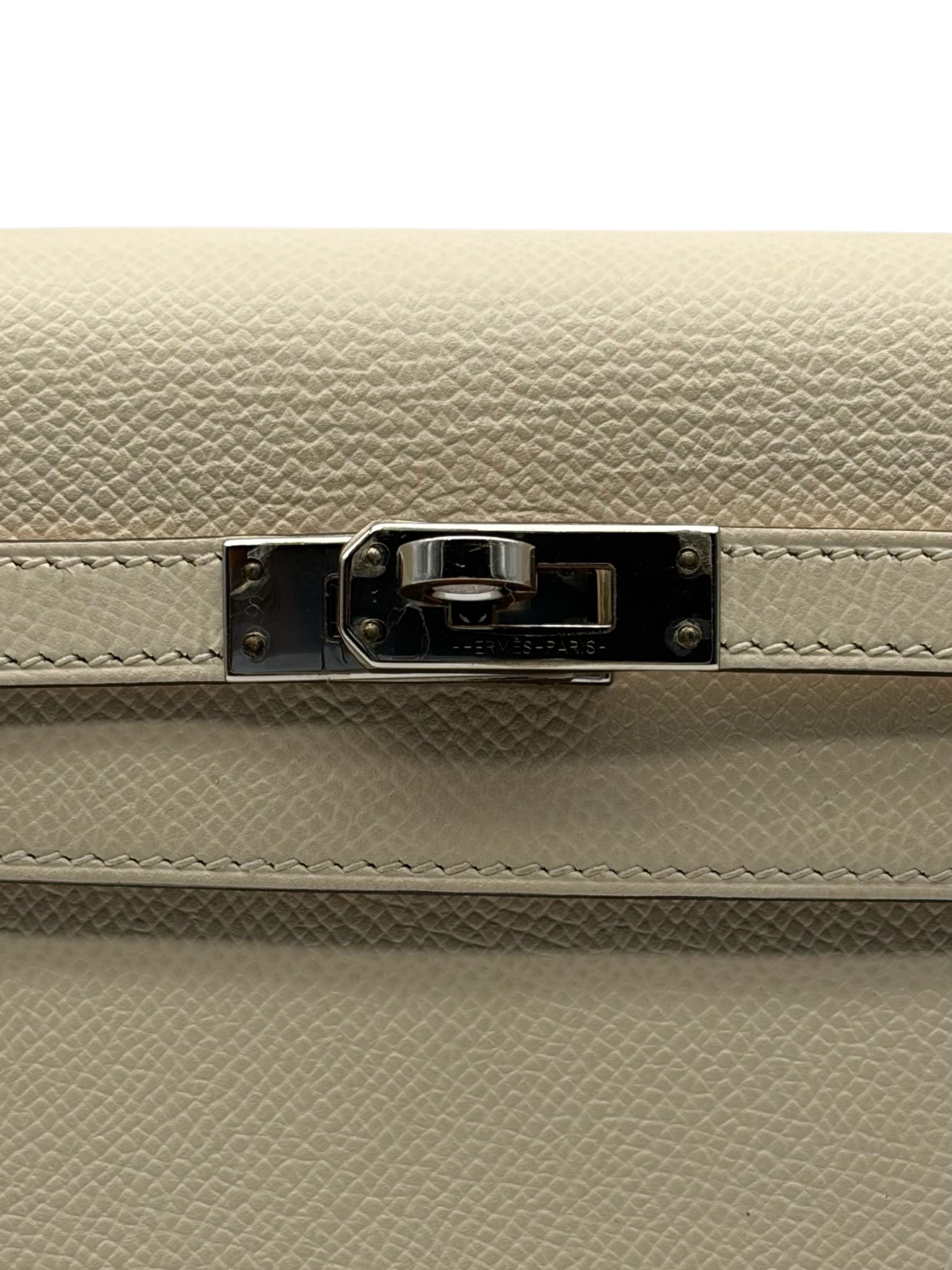 Hermès Kelly 25 Epsom Nata/Ocre Palladium Hardware