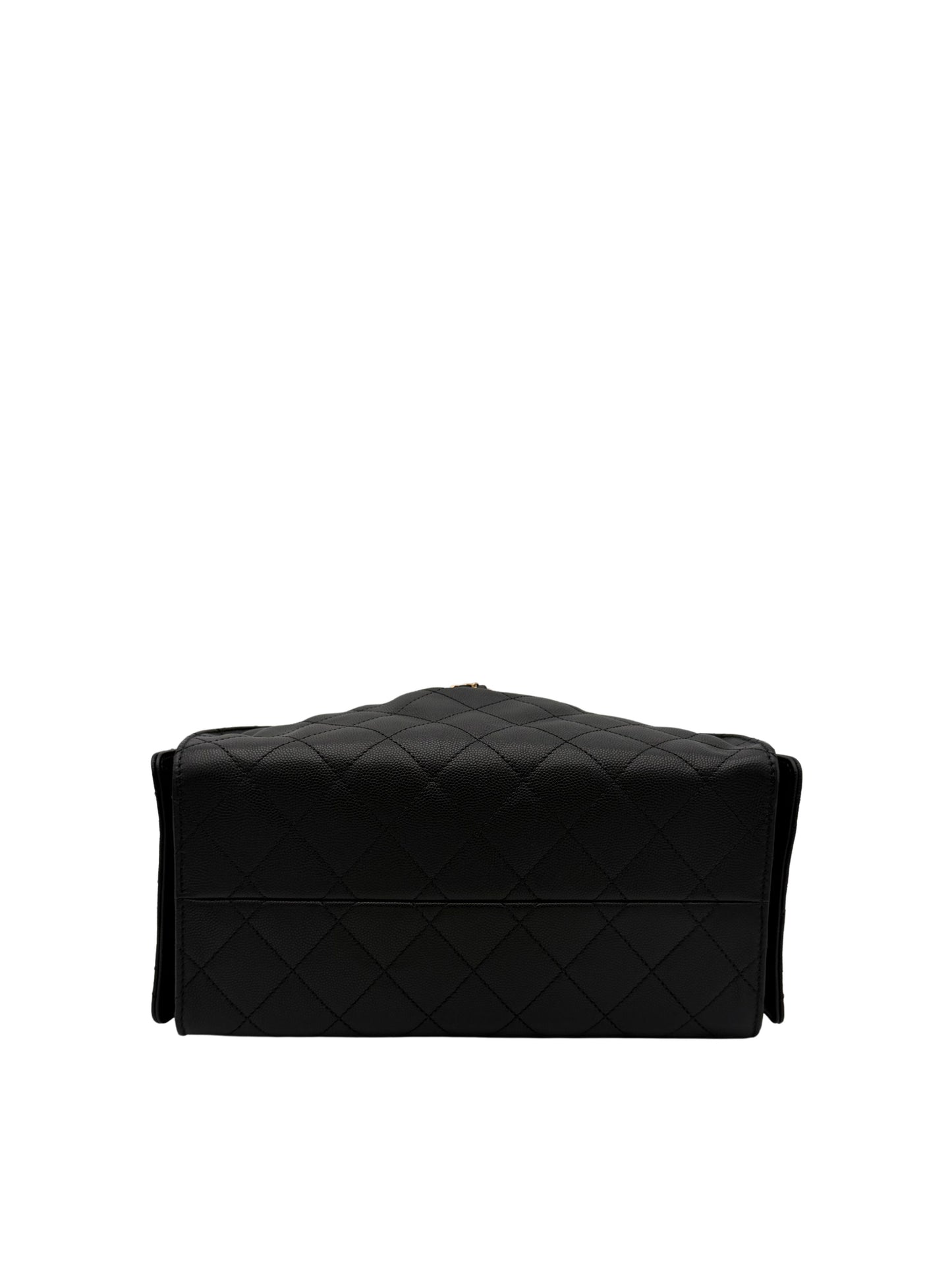 Chanel 25 Medium Black Caviar Gold-Tone Metal