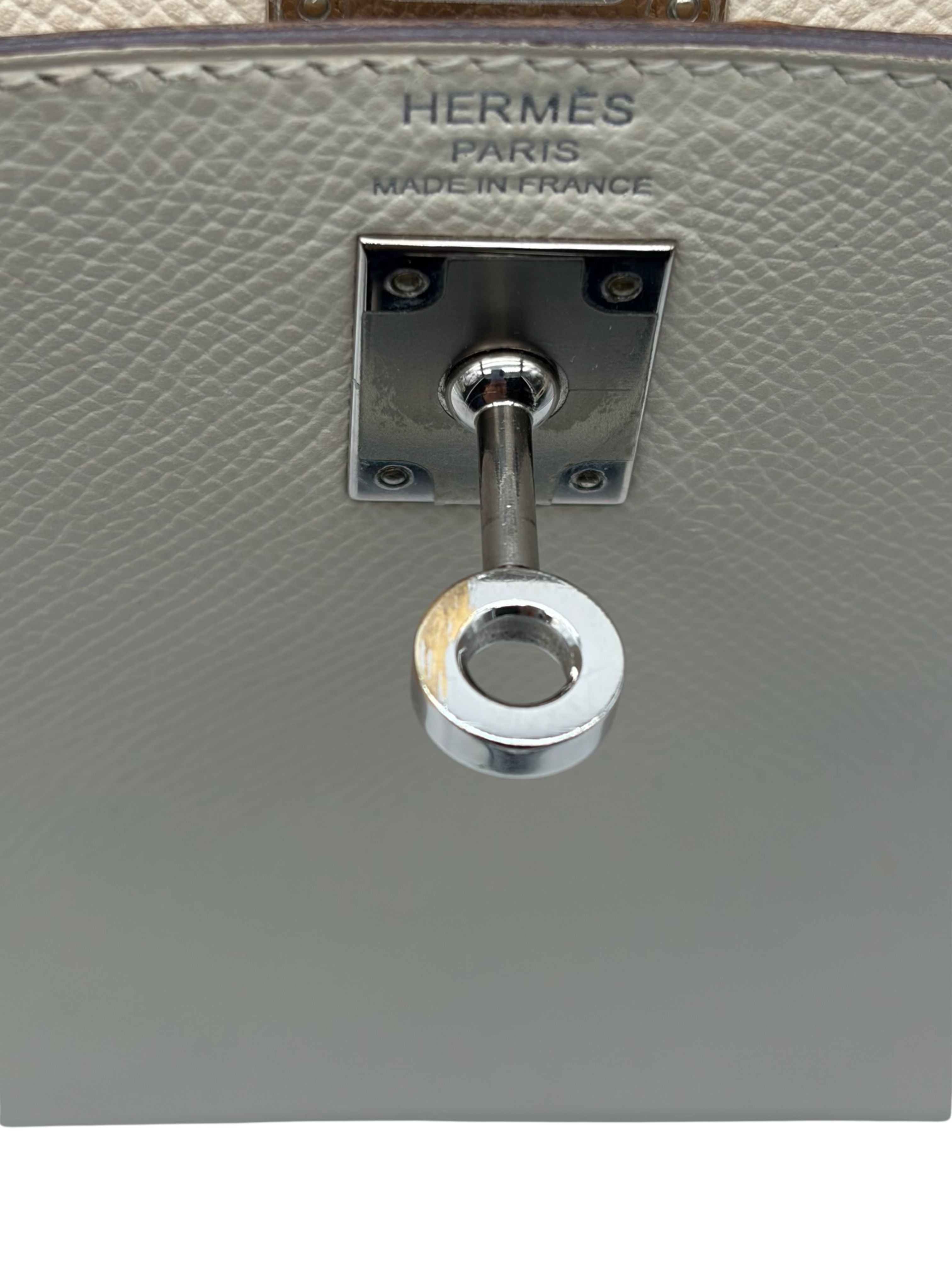 Hermès Kelly 25 Epsom Nata/Ocre Palladium Hardware