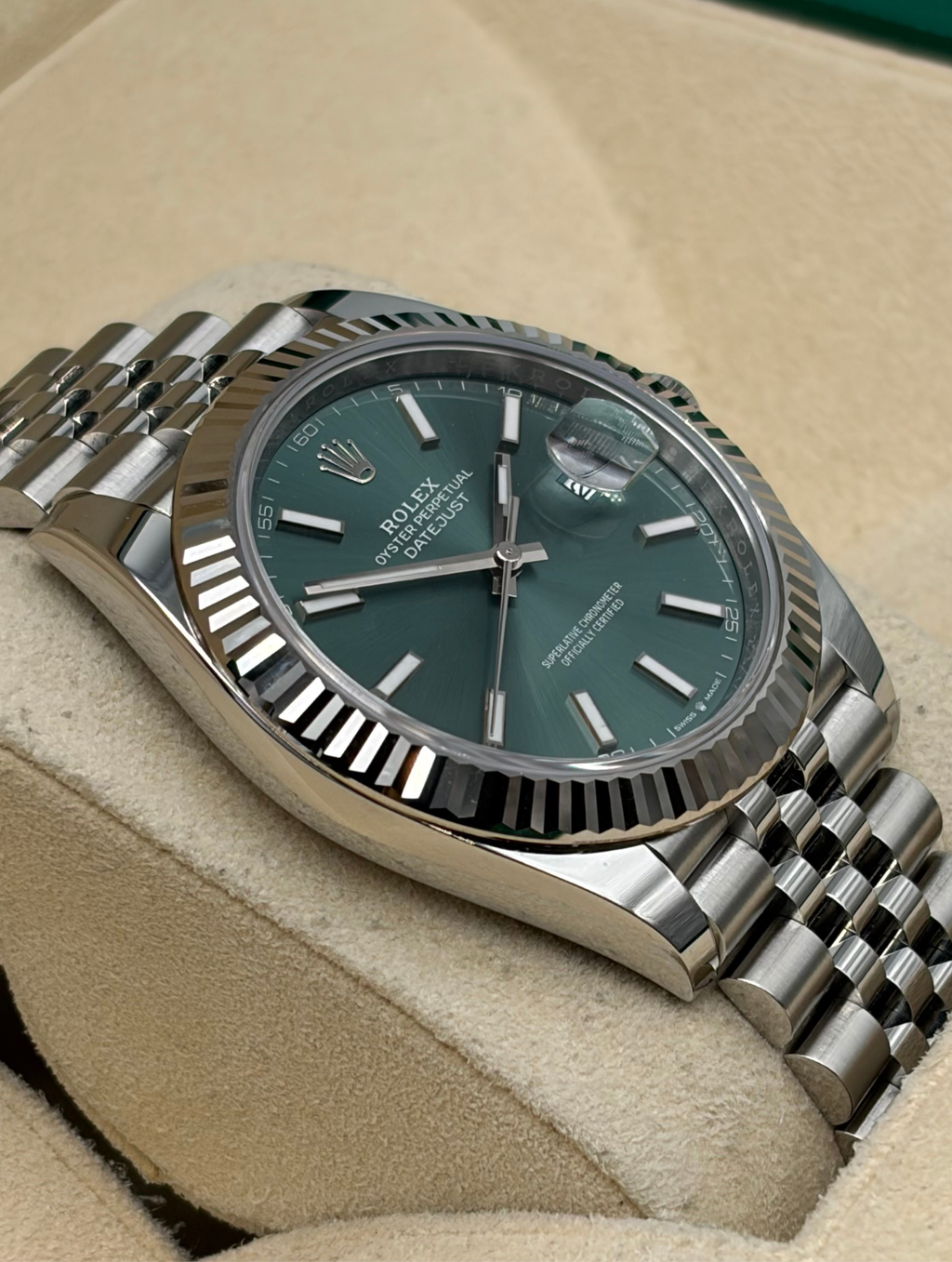 Rolex Datejust 41mm Green Dial Jubilee