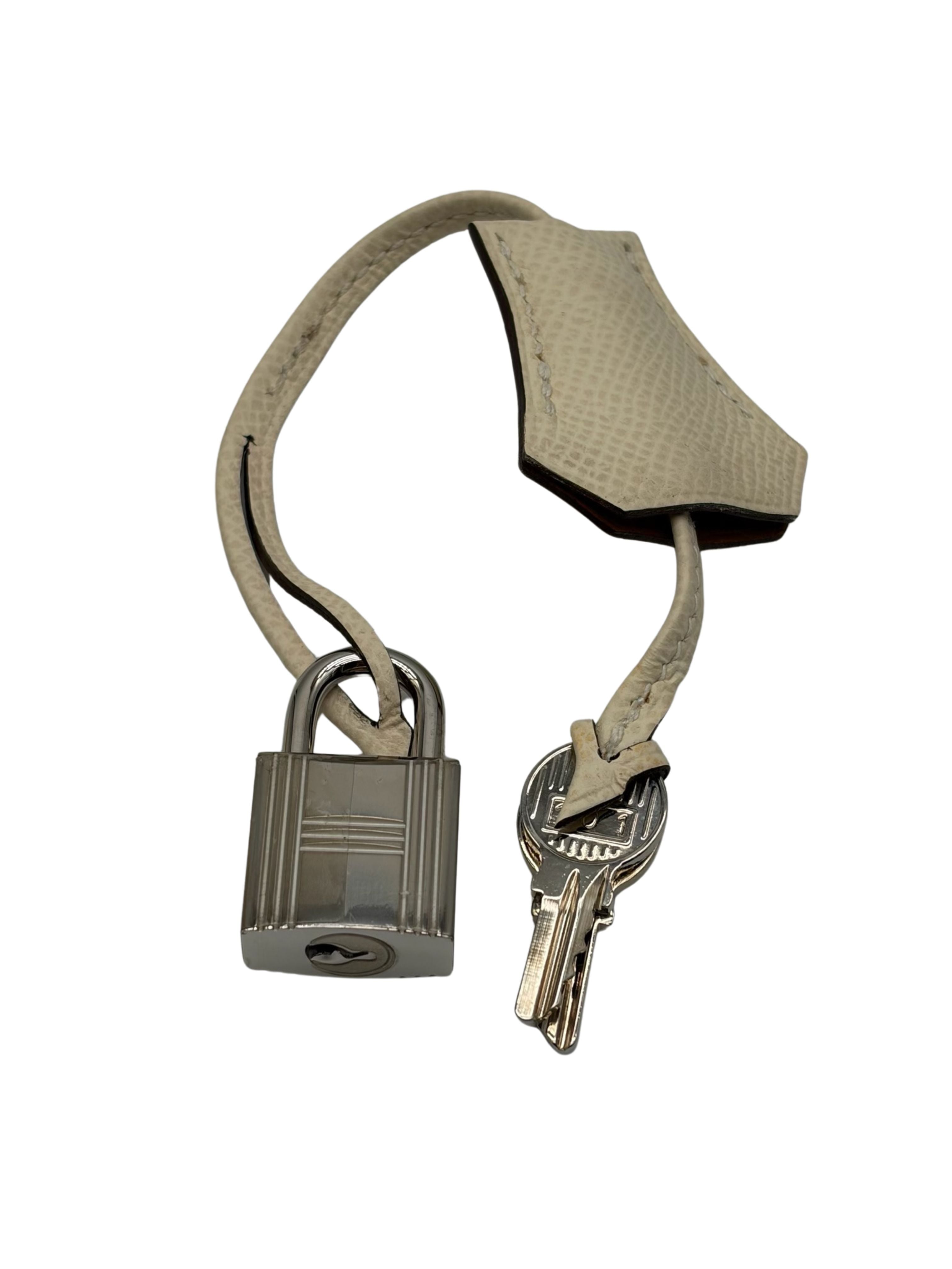Hermès Kelly 25 Epsom Nata/Ocre Palladium Hardware