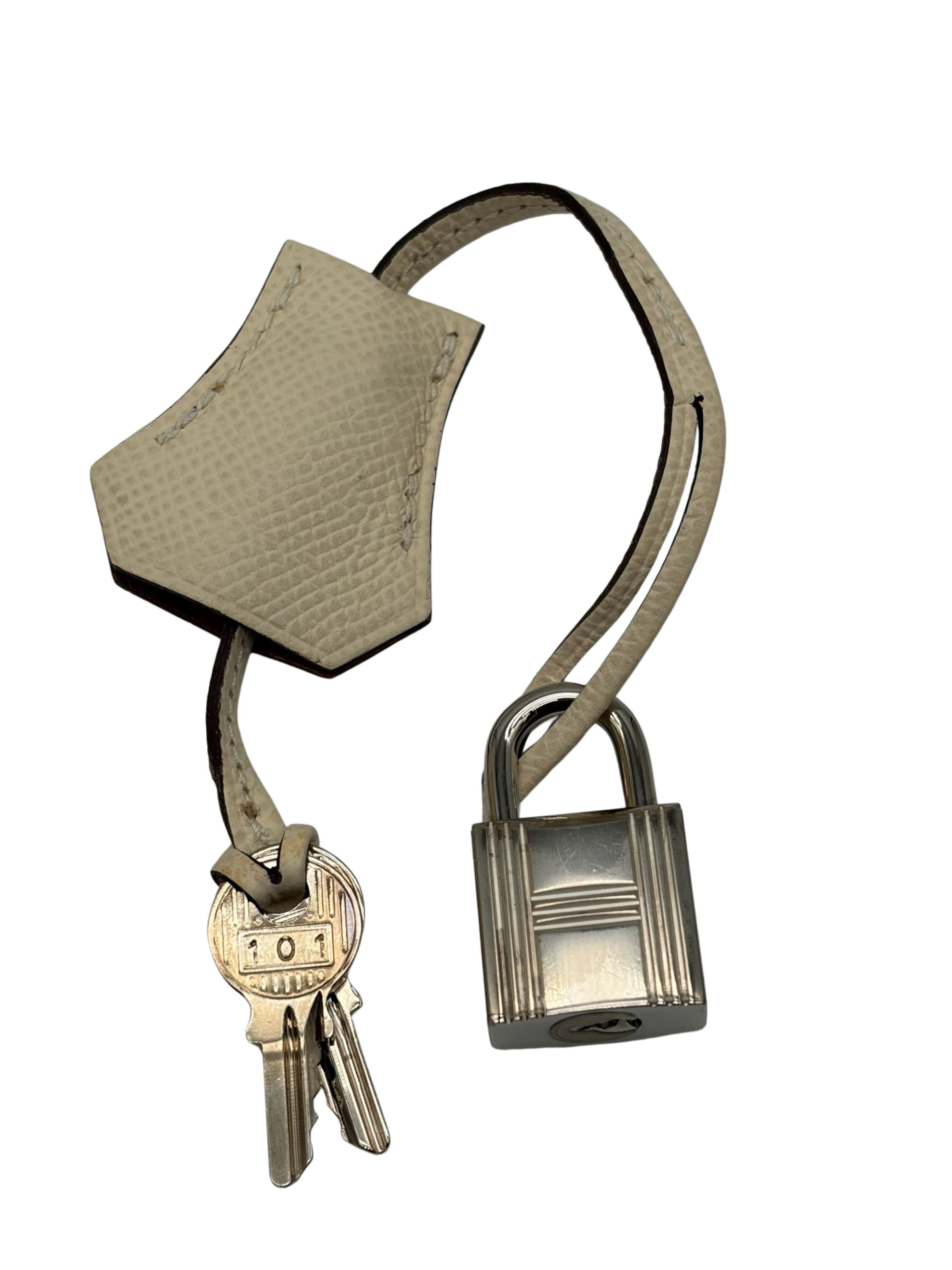 Hermès Kelly 25 Epsom Nata/Ocre Palladium Hardware