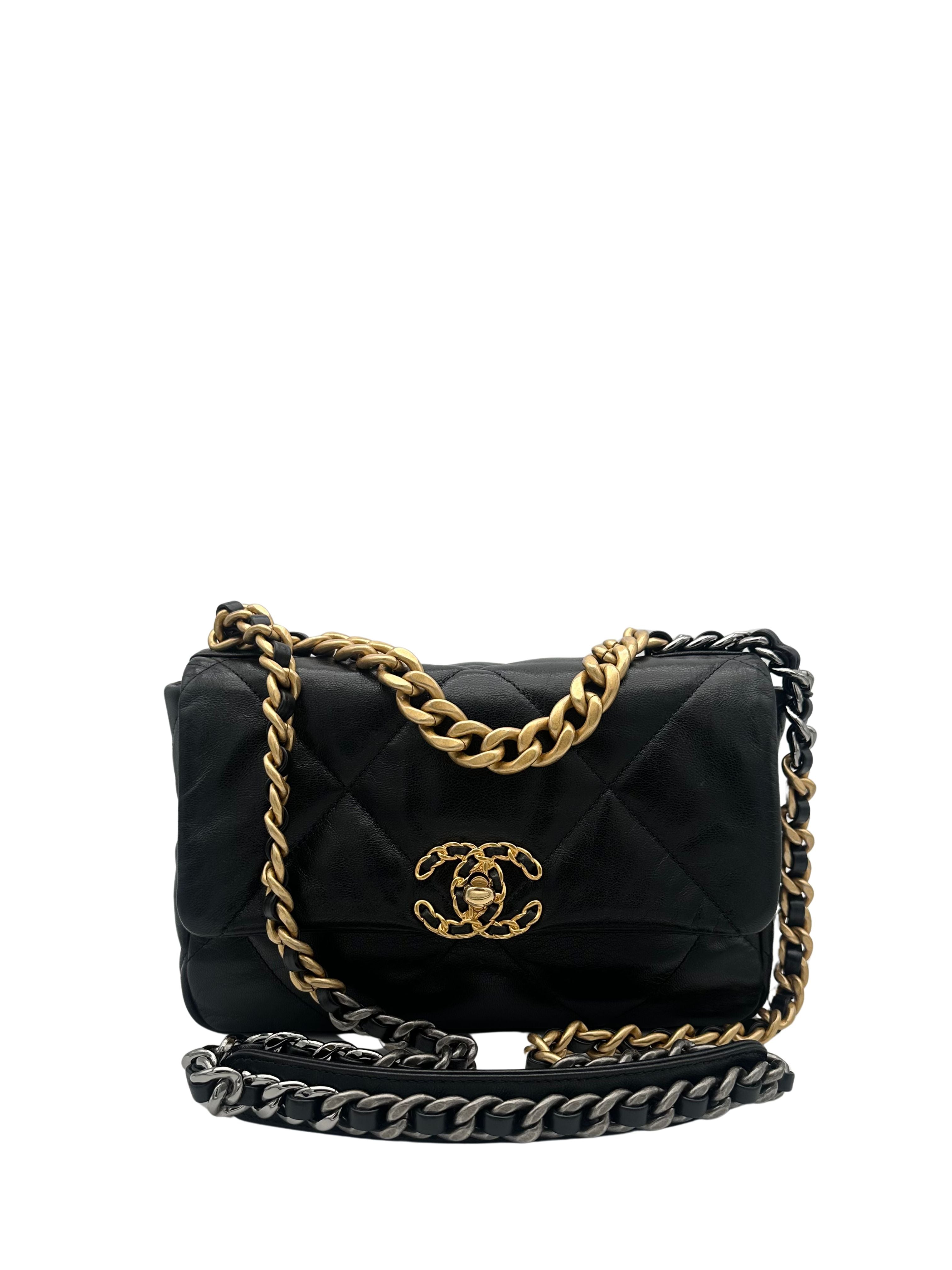 Chanel 19 Small Black Lambskin