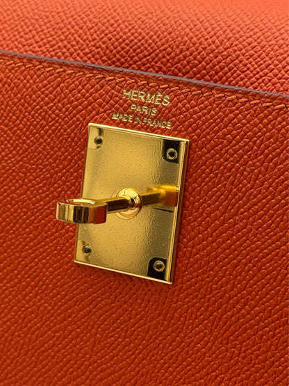 Hermès Kelly 28 Epsom Orange Gold Hardware
