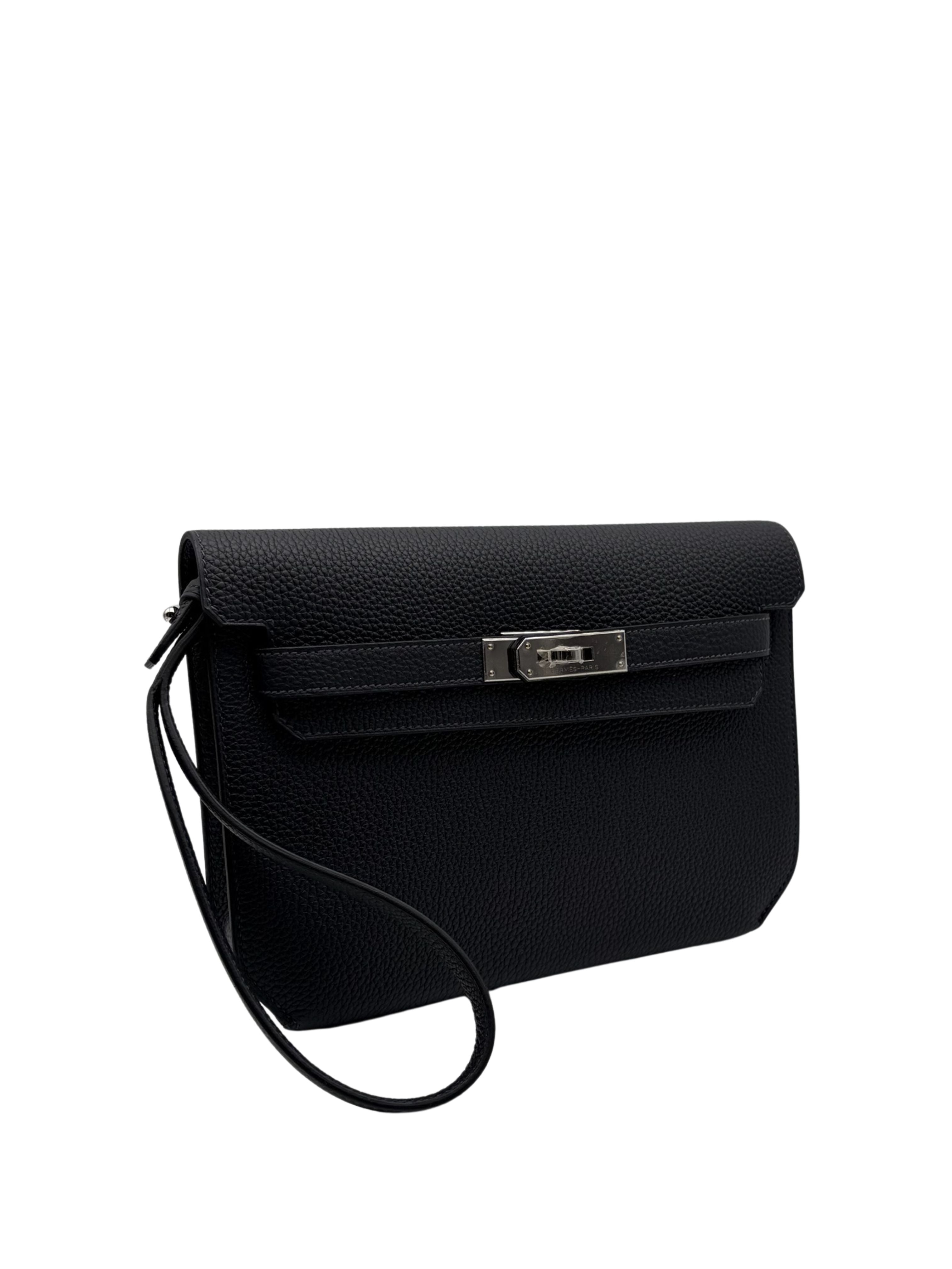 Hermès Kelly Dépêches 25 Togo Caban Palladium Hardware