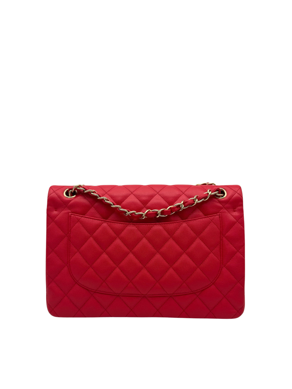 Chanel Classic Jumbo Red Caviar Leather