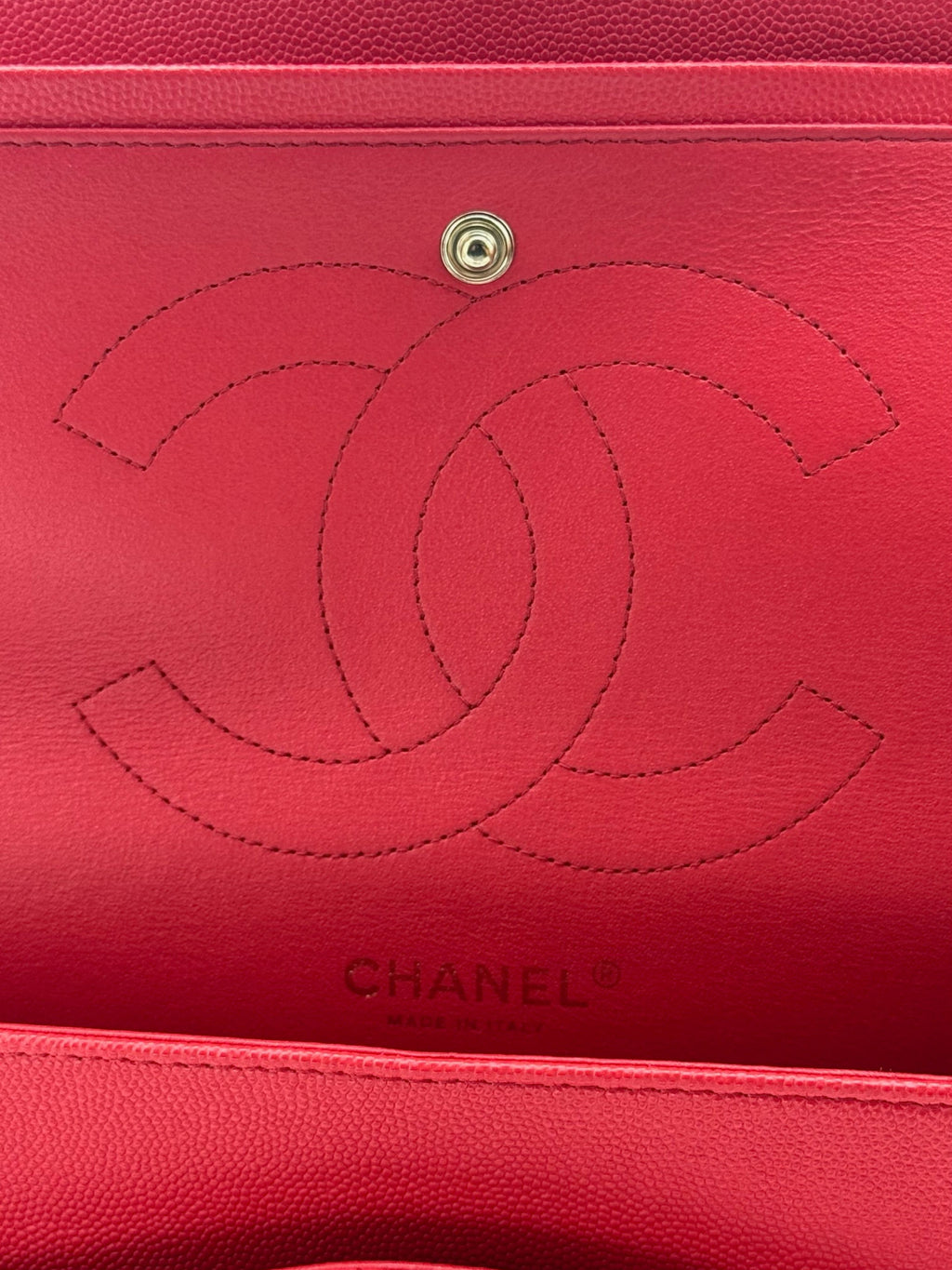 Chanel Classic Jumbo Red Caviar Leather