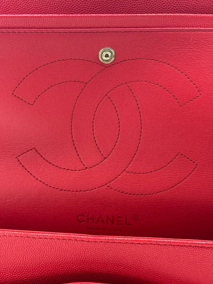 Chanel Classic Jumbo Red Caviar Leather