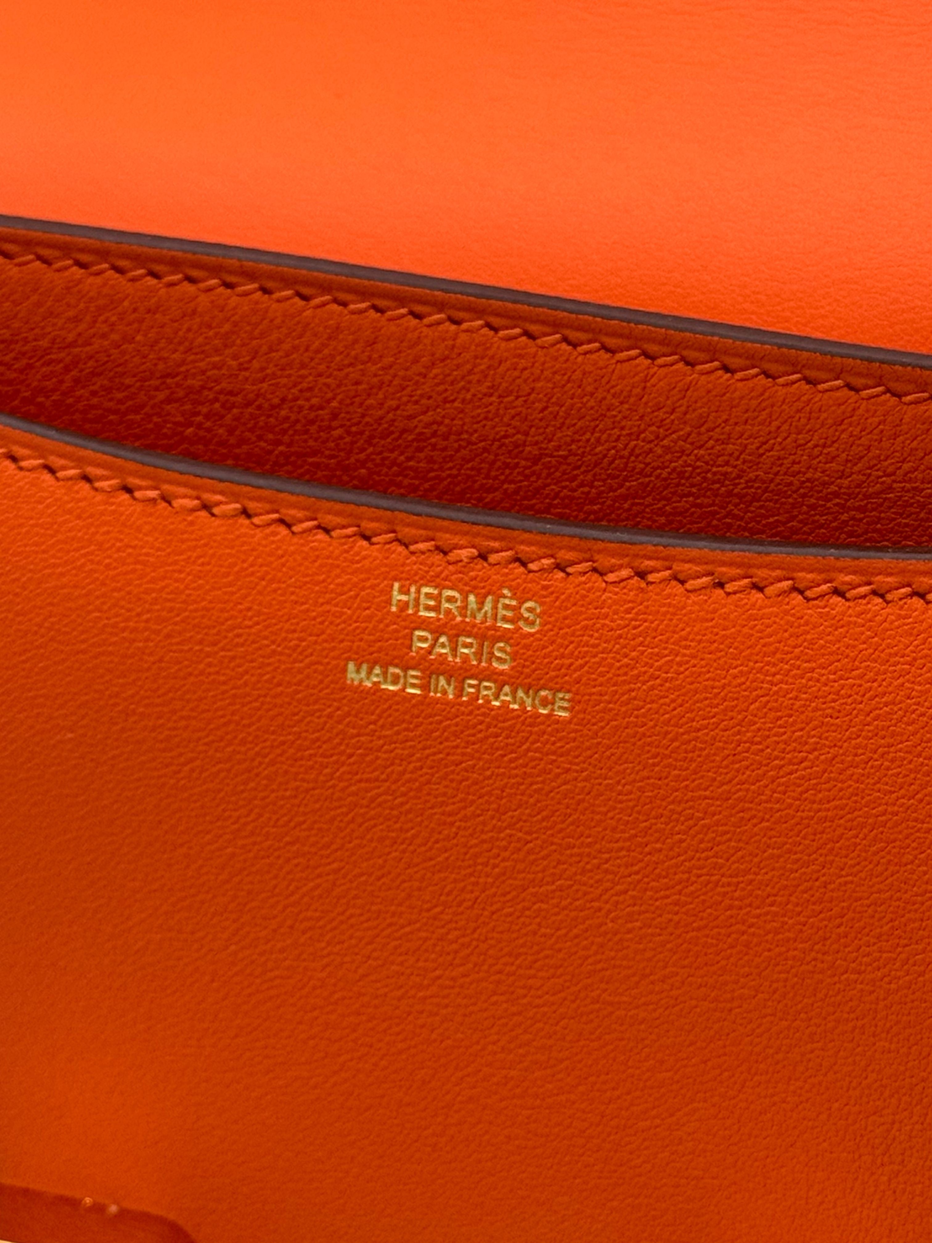 Hermès Constance 18 Swift Orange Gold Hardware