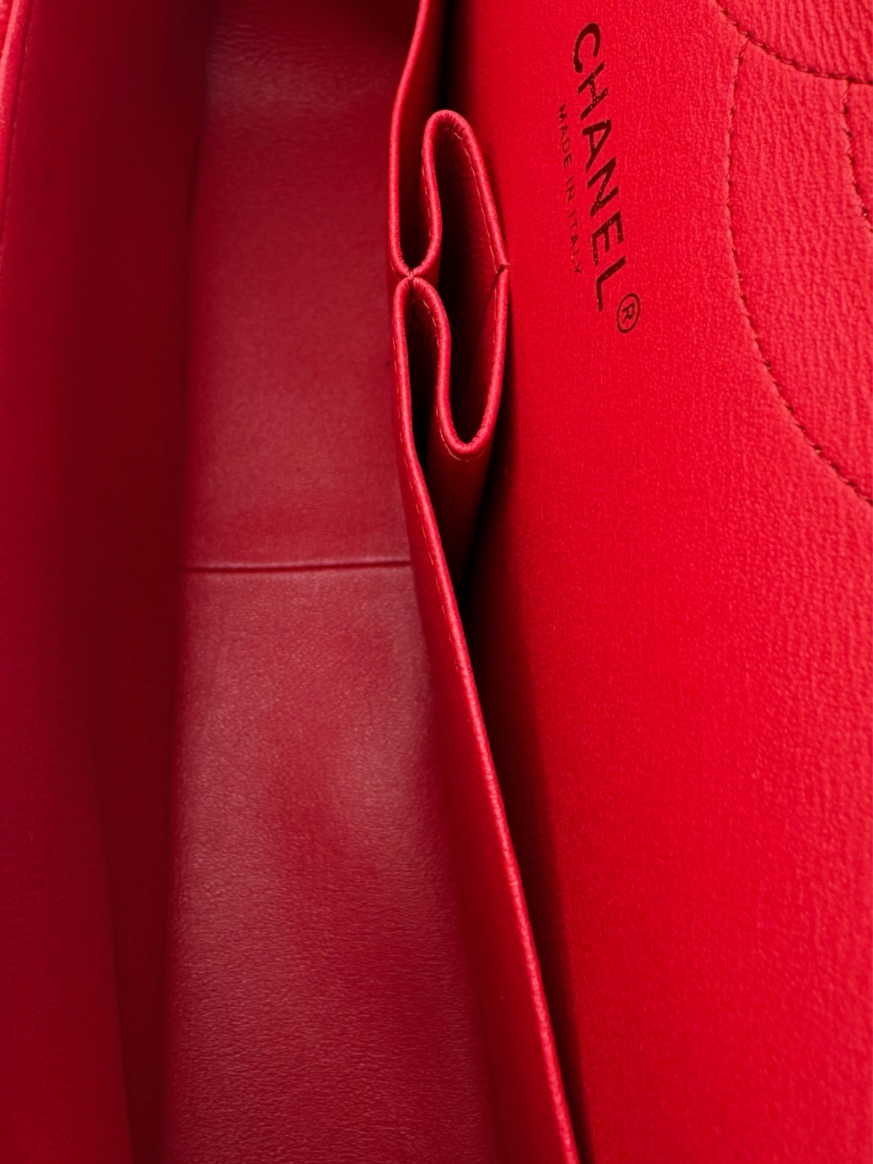 Chanel Classic Jumbo Red Caviar Leather