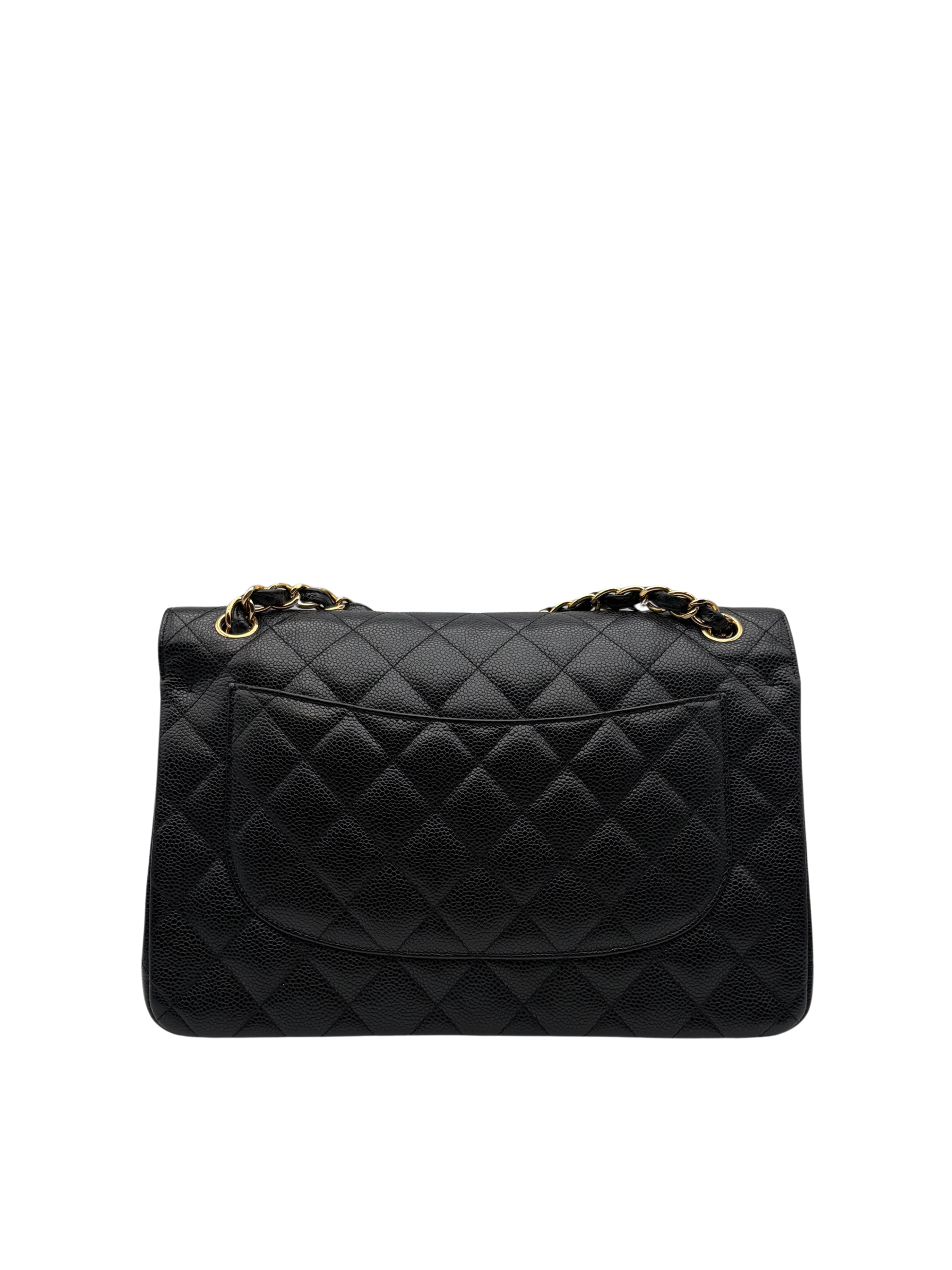 Chanel Classic Jumbo Black Caviar Leather