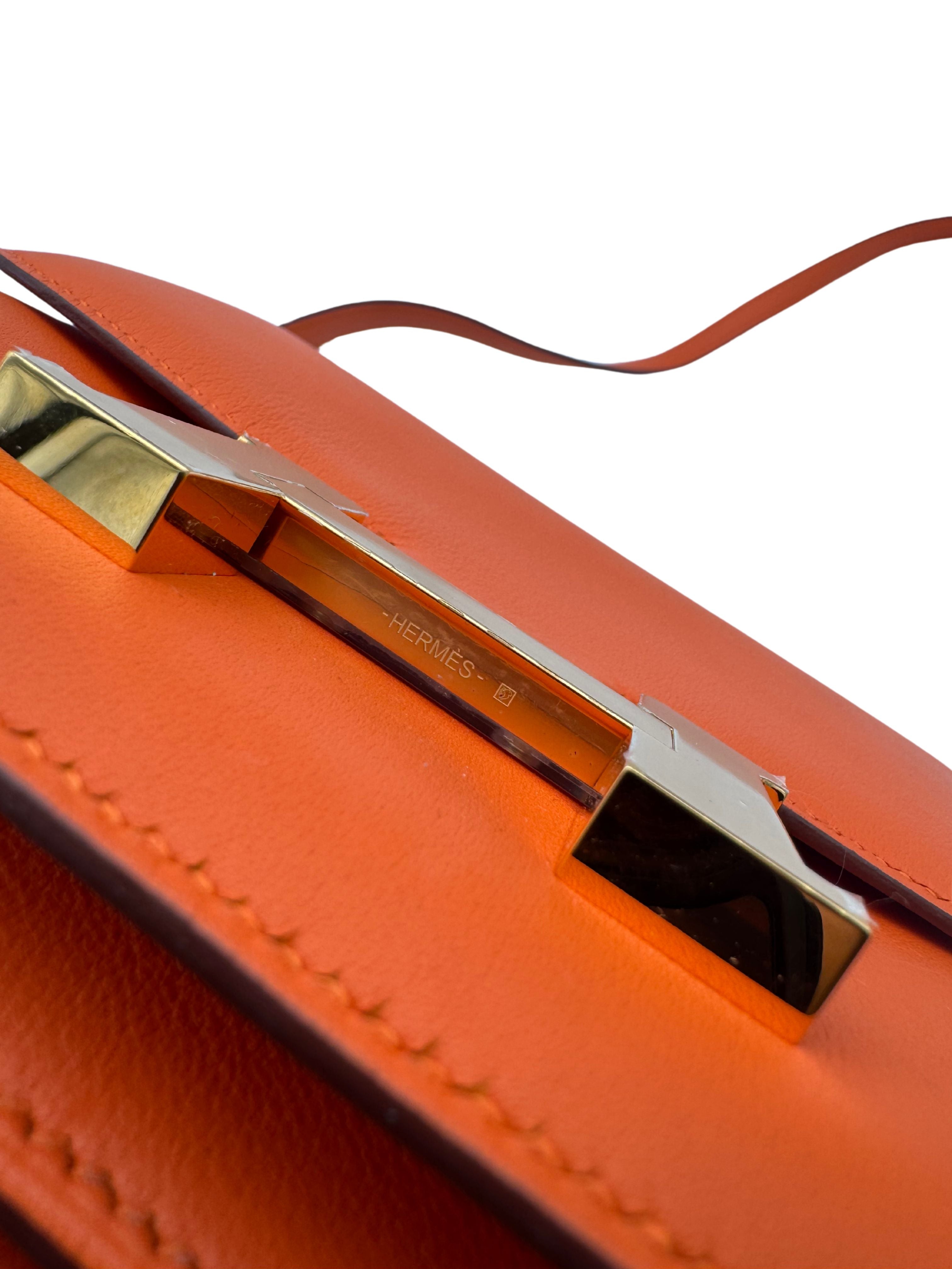 Hermès Constance 18 Swift Orange Gold Hardware