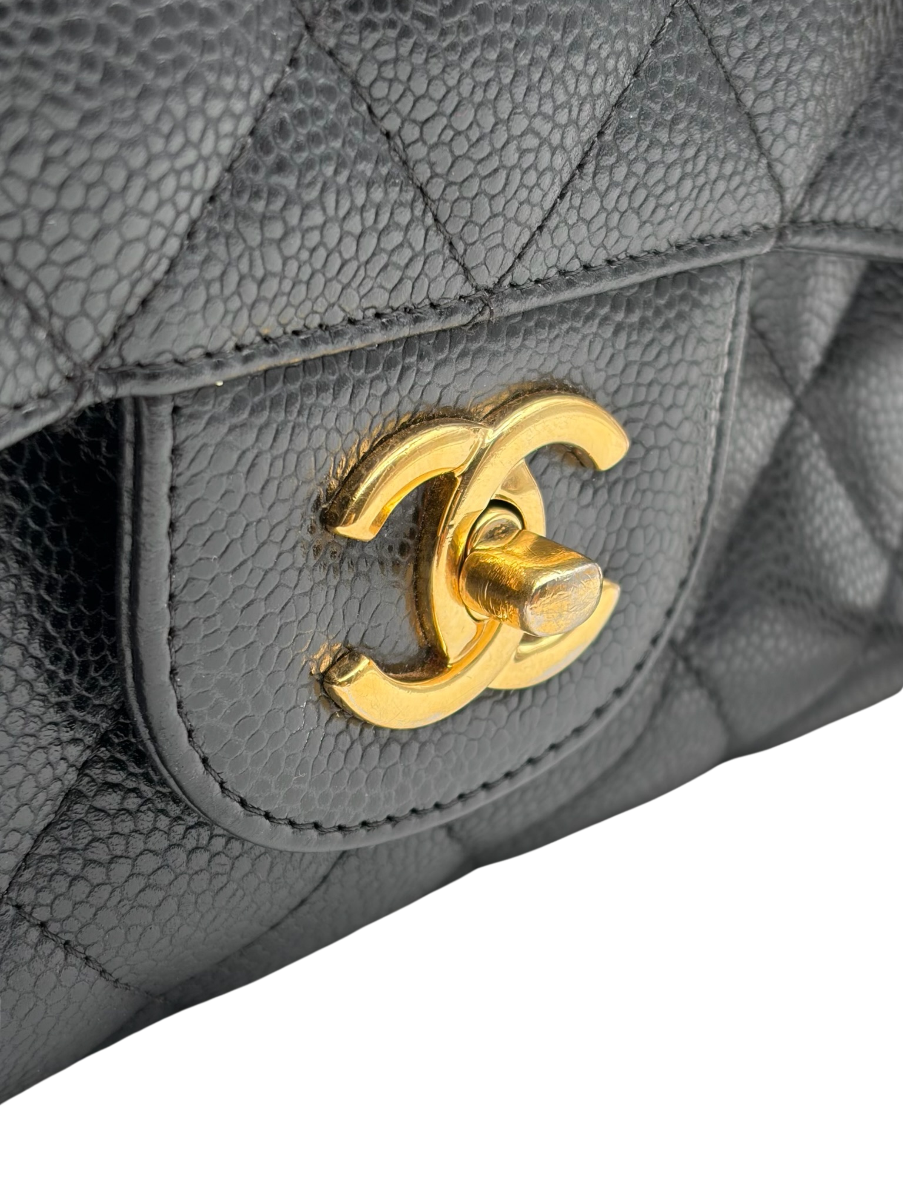 Chanel Classic Jumbo Black Caviar Leather