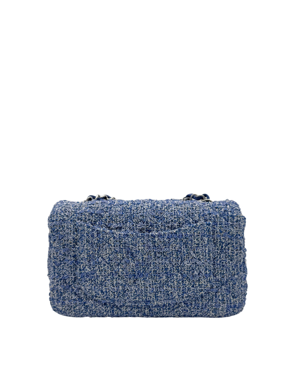 Chanel Classic Mini Rectangle Blue Tweed