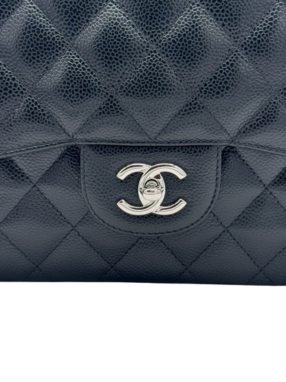 Chanel Classic Jumbo Black Caviar Leather