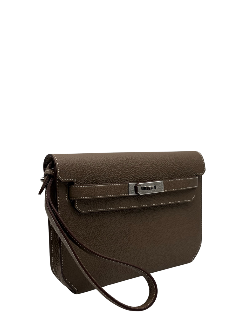 Hermès Kelly Dépêches 25 Togo Etoupe Palladium Hardware