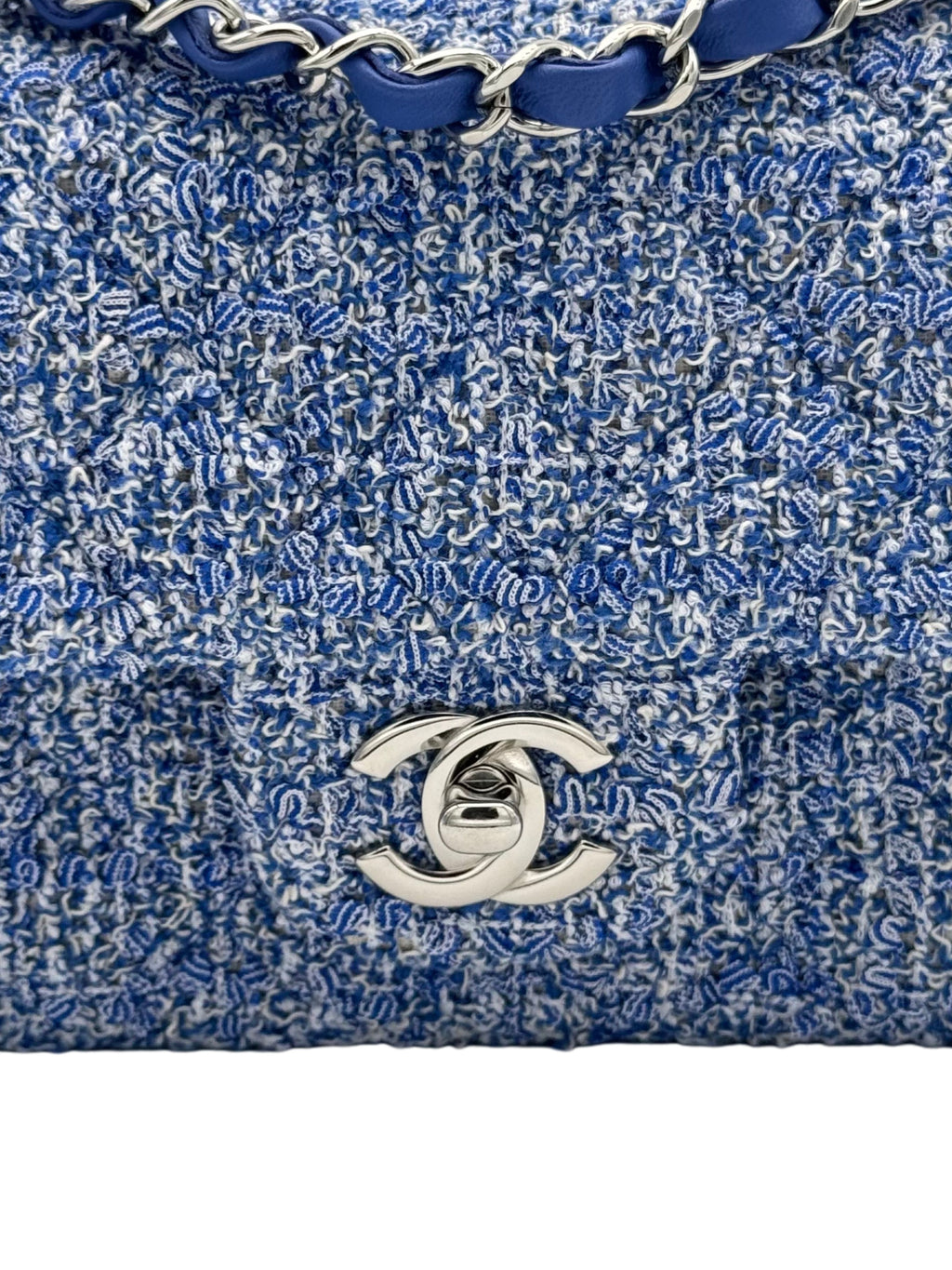 Chanel Classic Mini Rectangle Blue Tweed