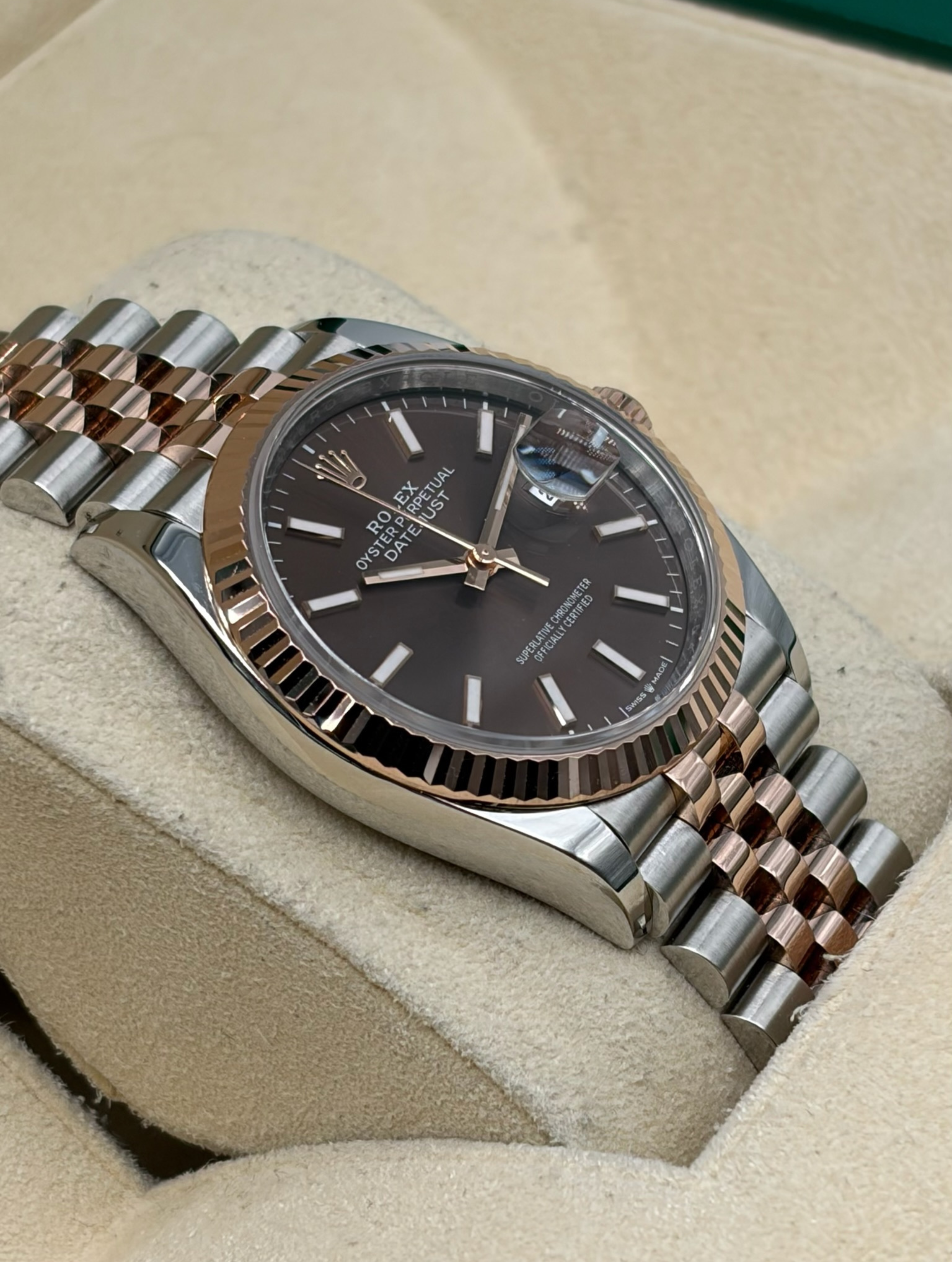 Rolex Datejust 36mm Steel/R. Gold Chocolate Dial