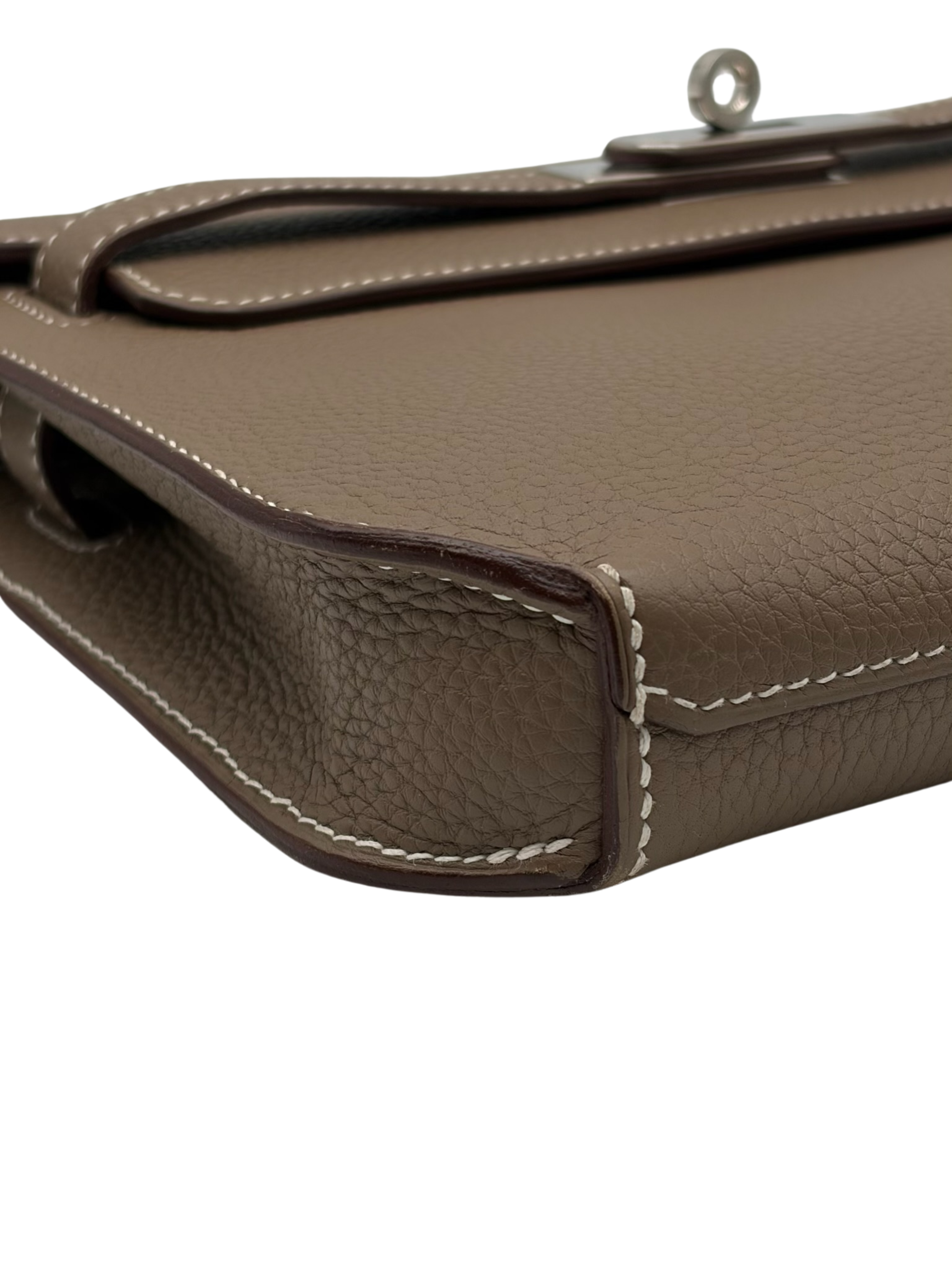 Hermès Kelly Dépêches 25 Togo Etoupe Palladium Hardware