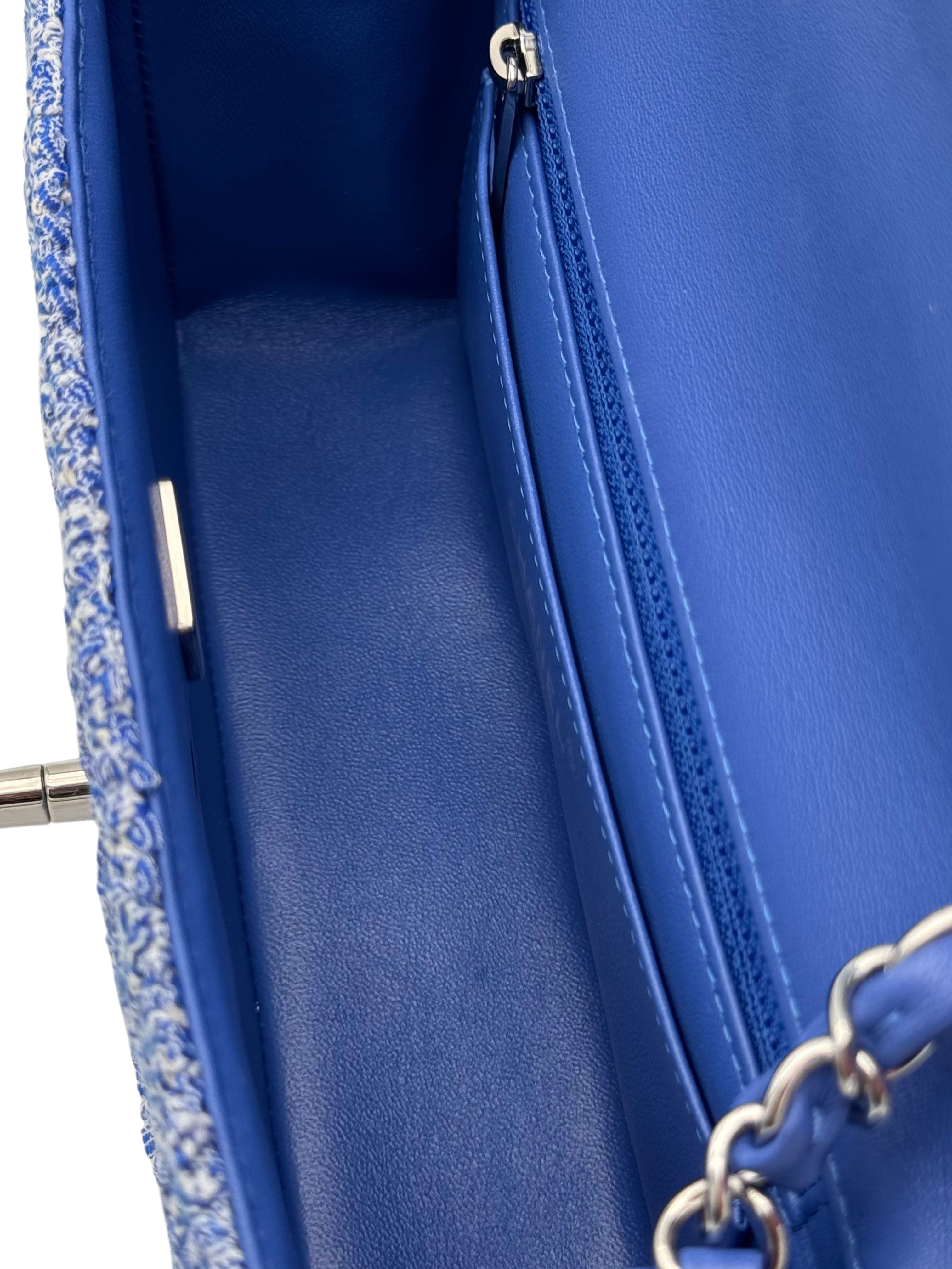 Chanel Classic Mini Rectangle Blue Tweed
