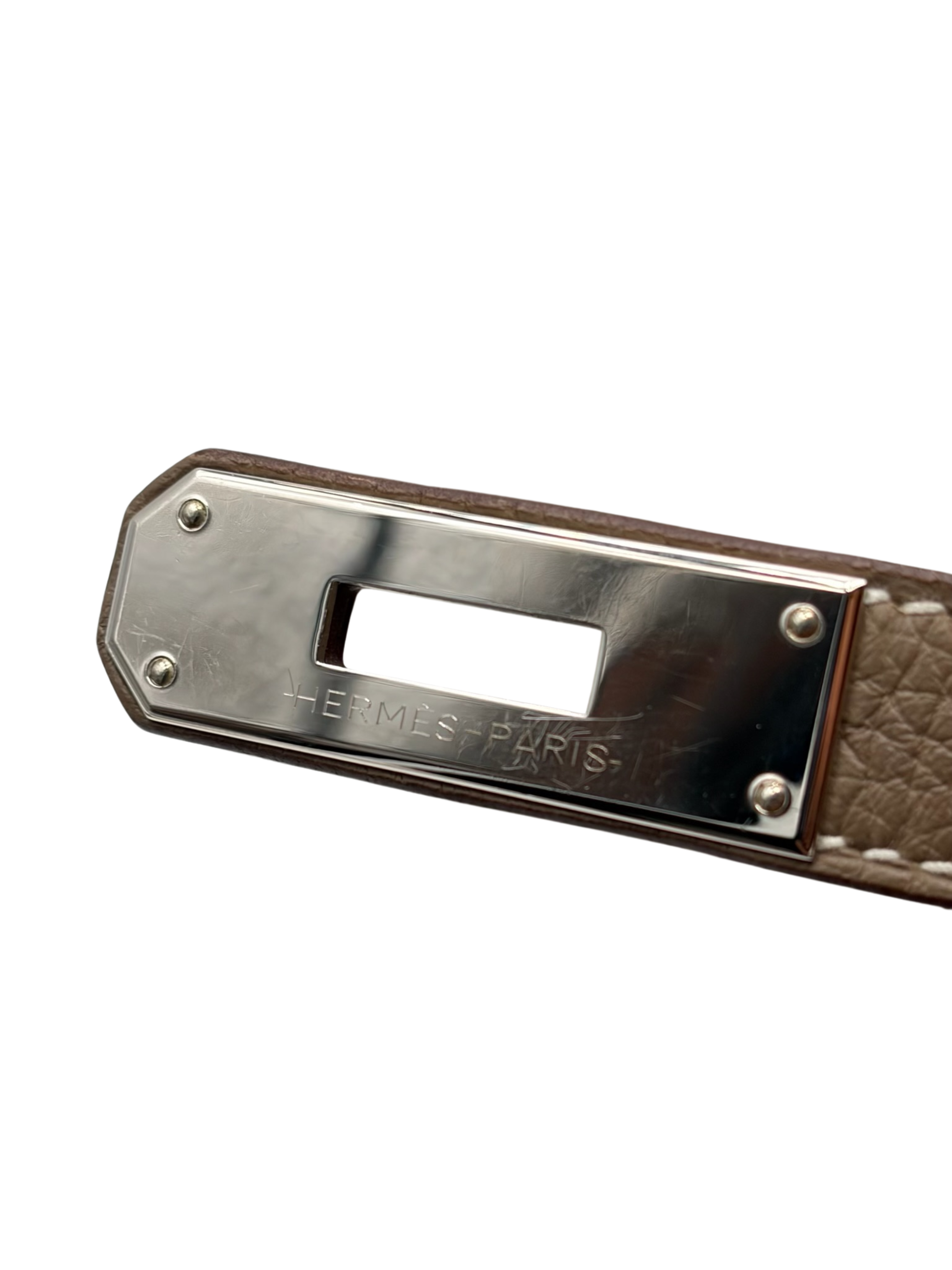 Hermès Kelly Dépêches 25 Togo Etoupe Palladium Hardware