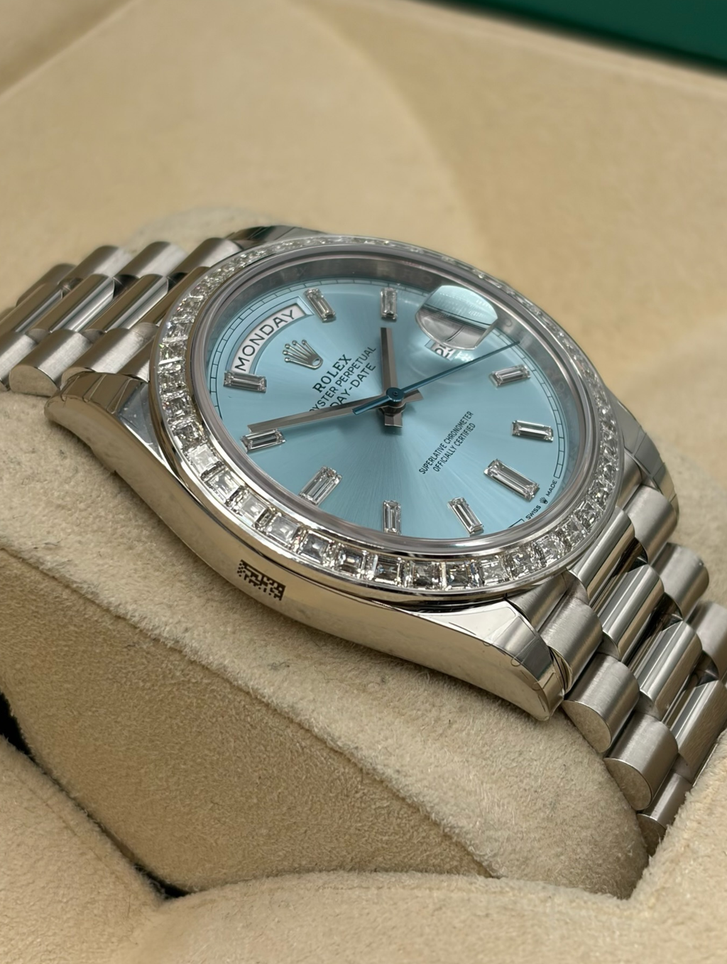Rolex Day Date 40mm Platinum Baguette Dial TBR
