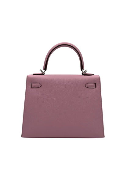 Hermès Kelly 25 Epsom Mauve Sylvester Palladium Hardware