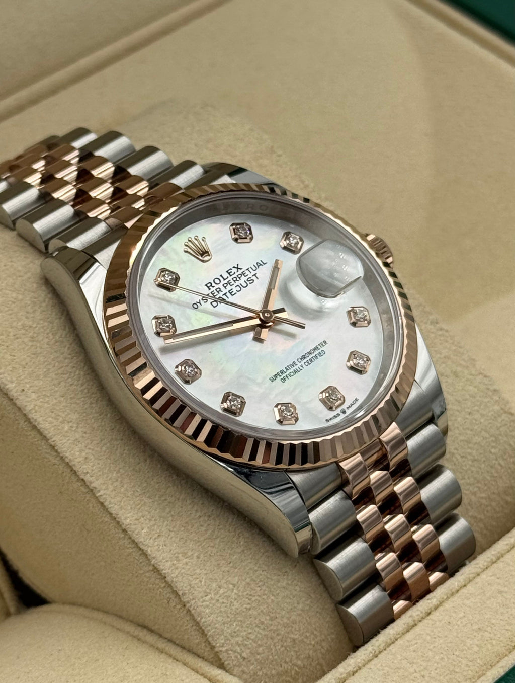 Rolex Datejust 36mm Steel/R. Gold MOP Dial