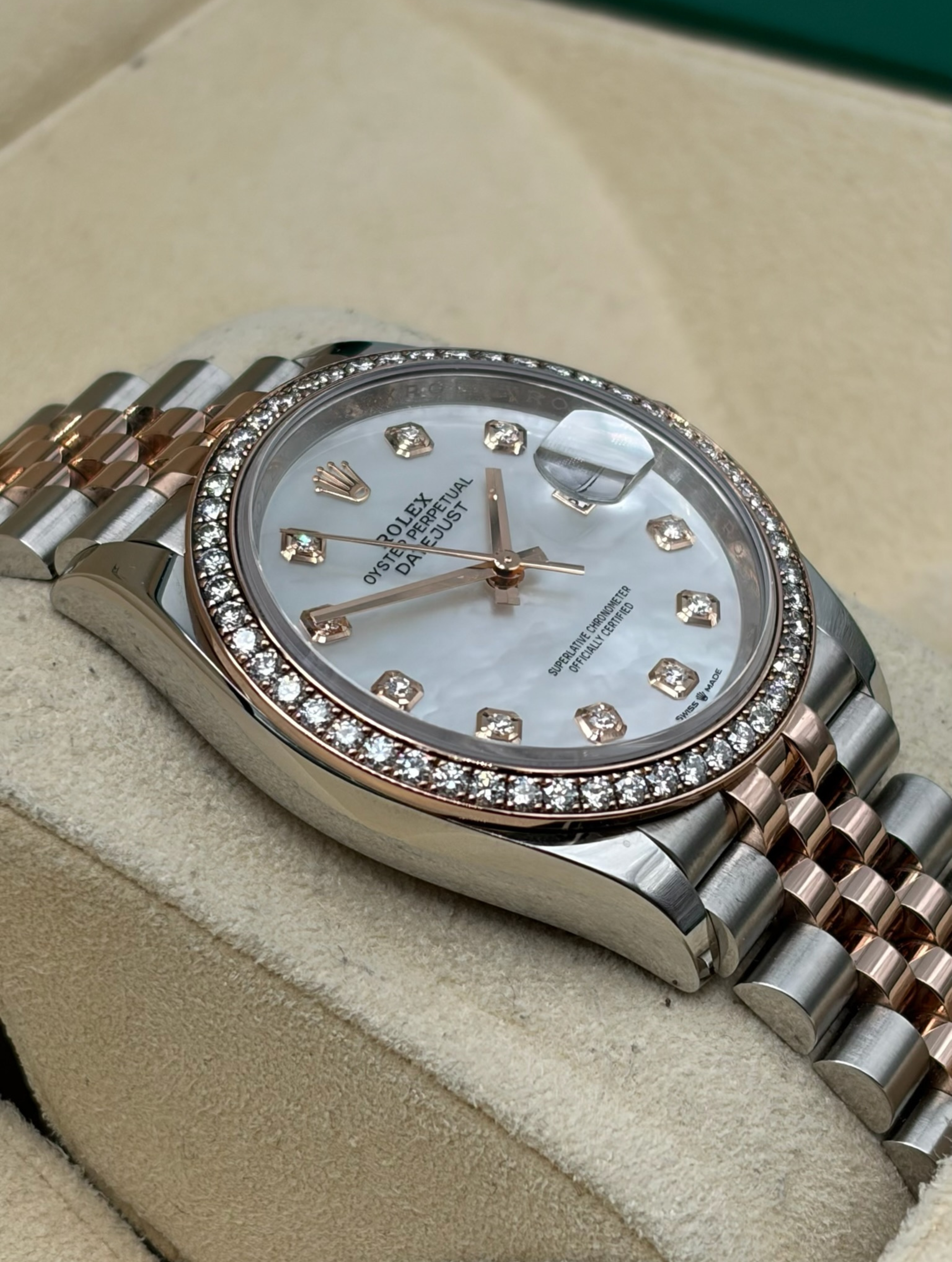 Rolex Datejust 36mm Steel/R. Gold MOP Dial RBR