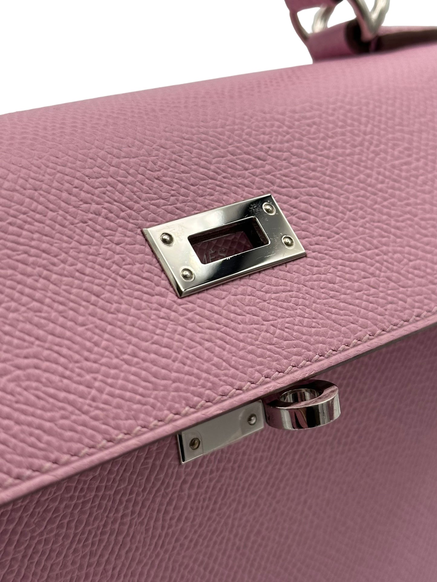 Hermès Kelly 25 Epsom Mauve Sylvester Palladium Hardware