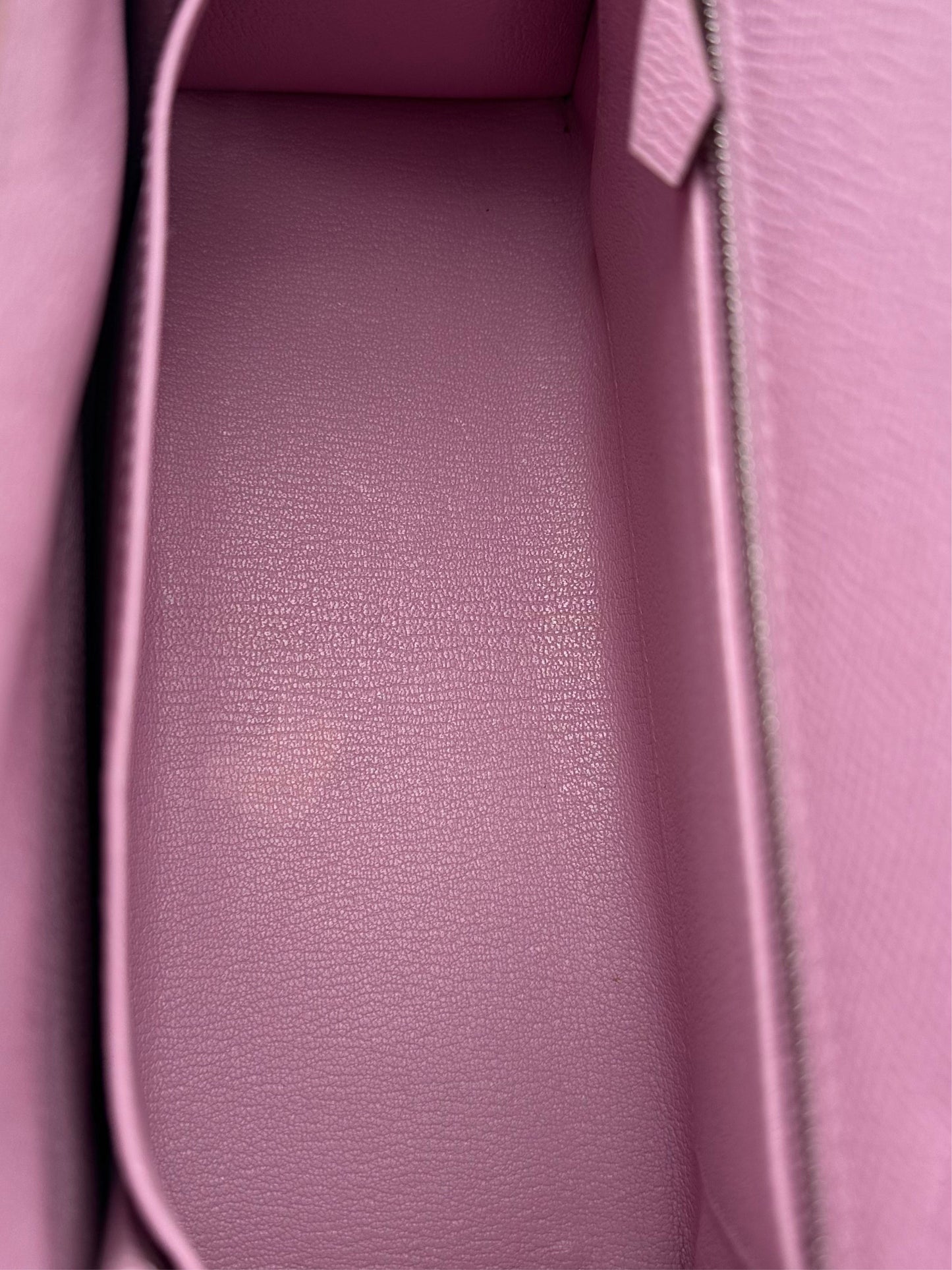 Hermès Kelly 25 Epsom Mauve Sylvester Palladium Hardware
