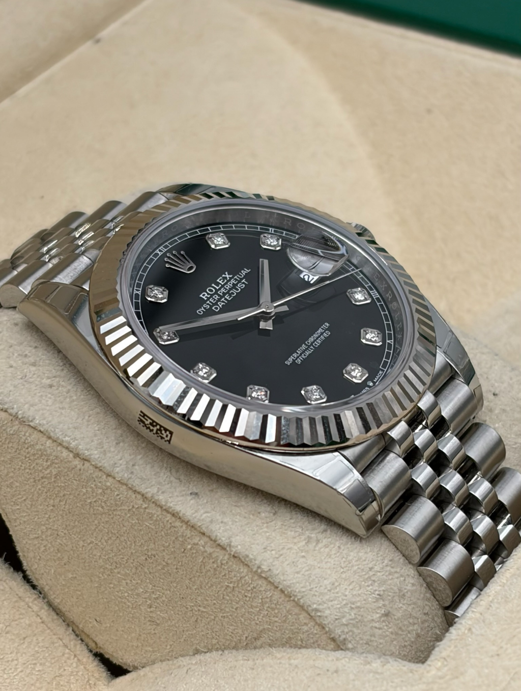 Rolex Datejust 41mm Steel Black Diamonds Dial