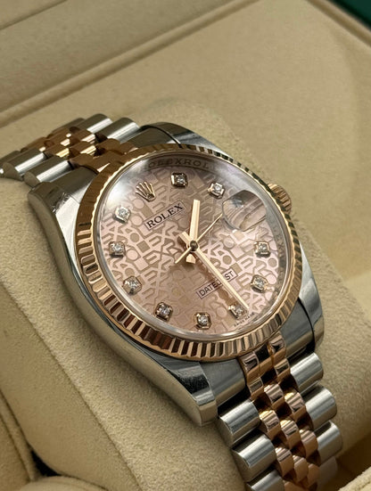 Rolex Datejust 36mm Steel/R. Gold Anniversary Dial