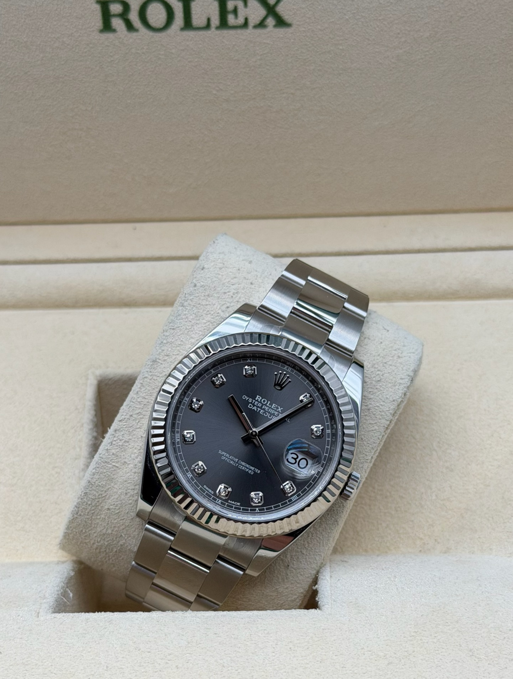 Rolex Datejust 41mm Rhodium Dial Oyster