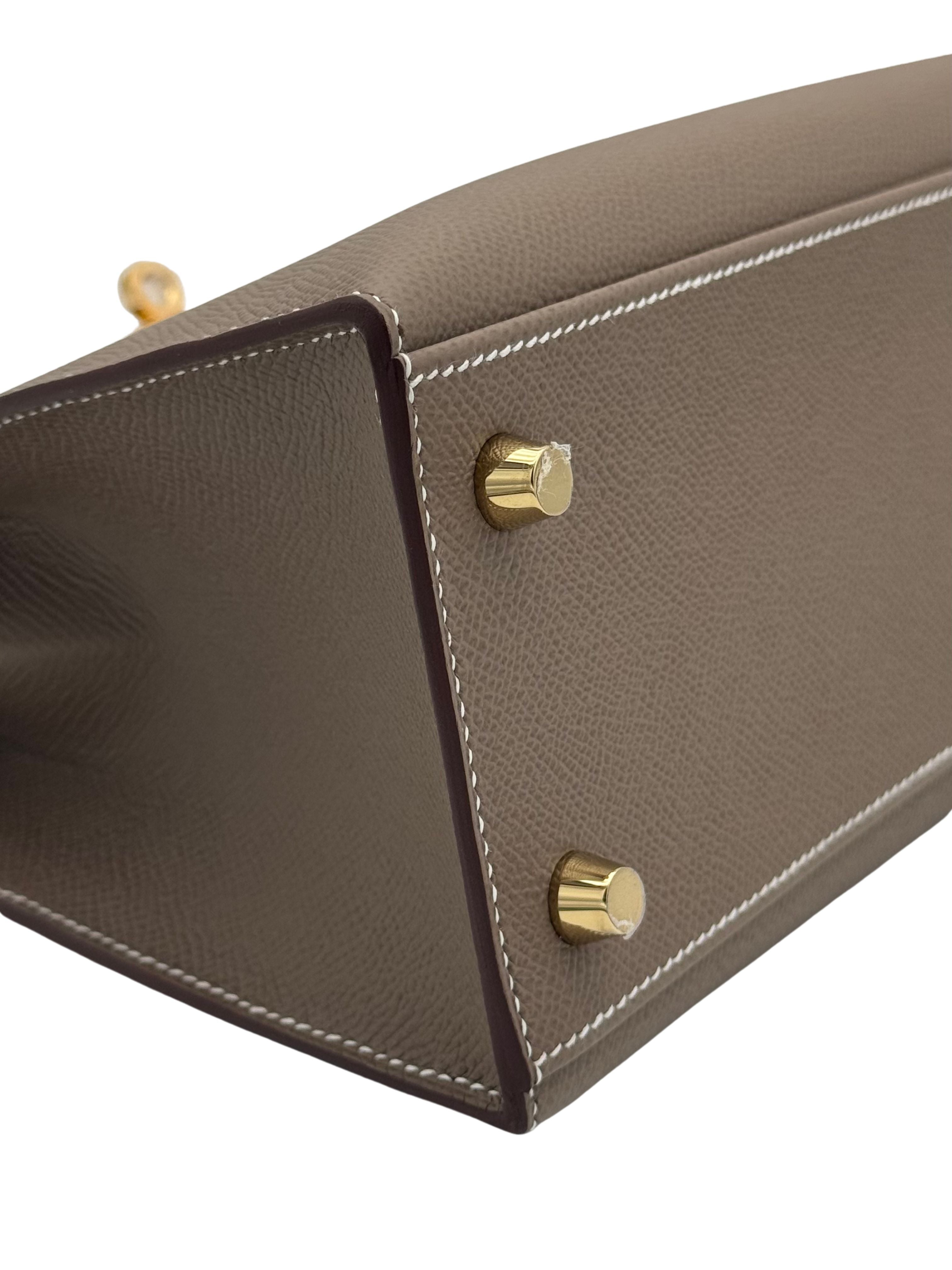 Hermès Kelly 25 Epsom Etoupe Gold Hardware
